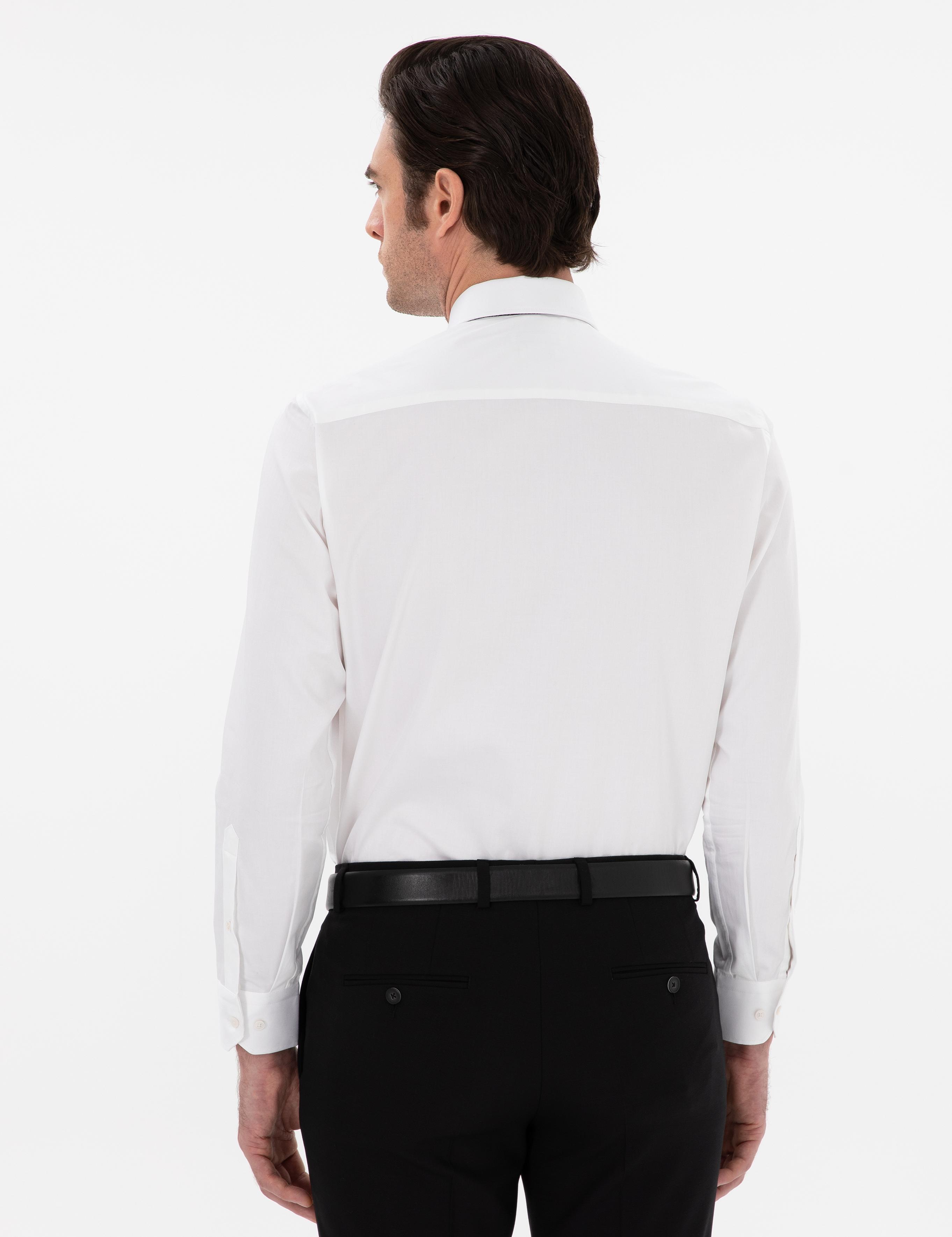 Beyaz Slim Fit Klasik Yaka Basic Gömlek - 50304037004