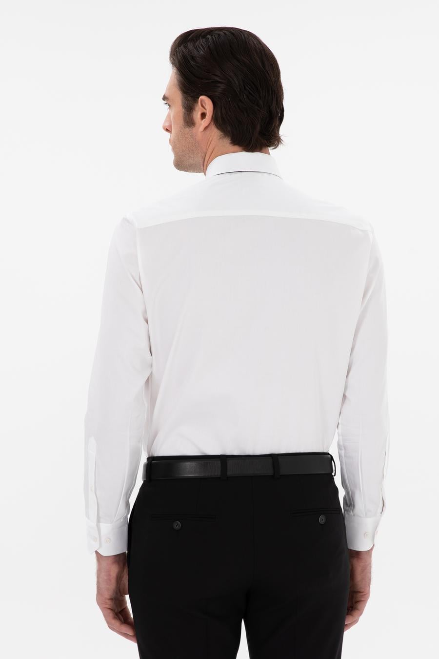 Beyaz Slim Fit Klasik Yaka Basic Gömlek - 50304037004