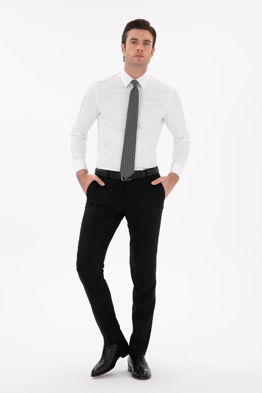 Beyaz Slim Fit Klasik Yaka Basic Gömlek - 50304037004