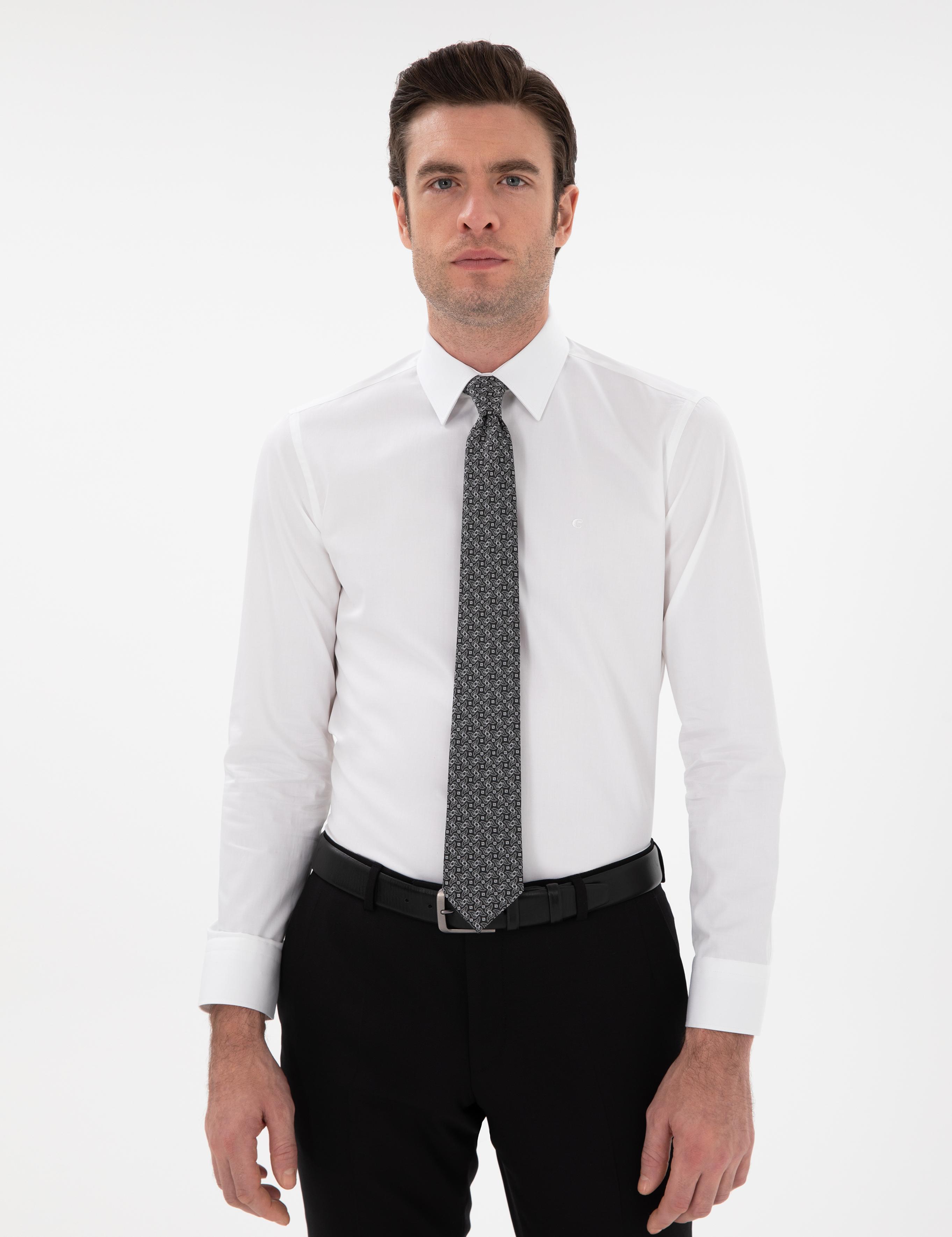 Beyaz Slim Fit Klasik Yaka Basic Gömlek - 50304037004