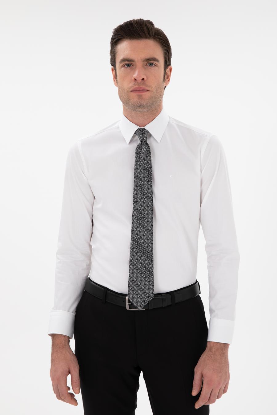 Beyaz Slim Fit Klasik Yaka Basic Gömlek - 50304037004