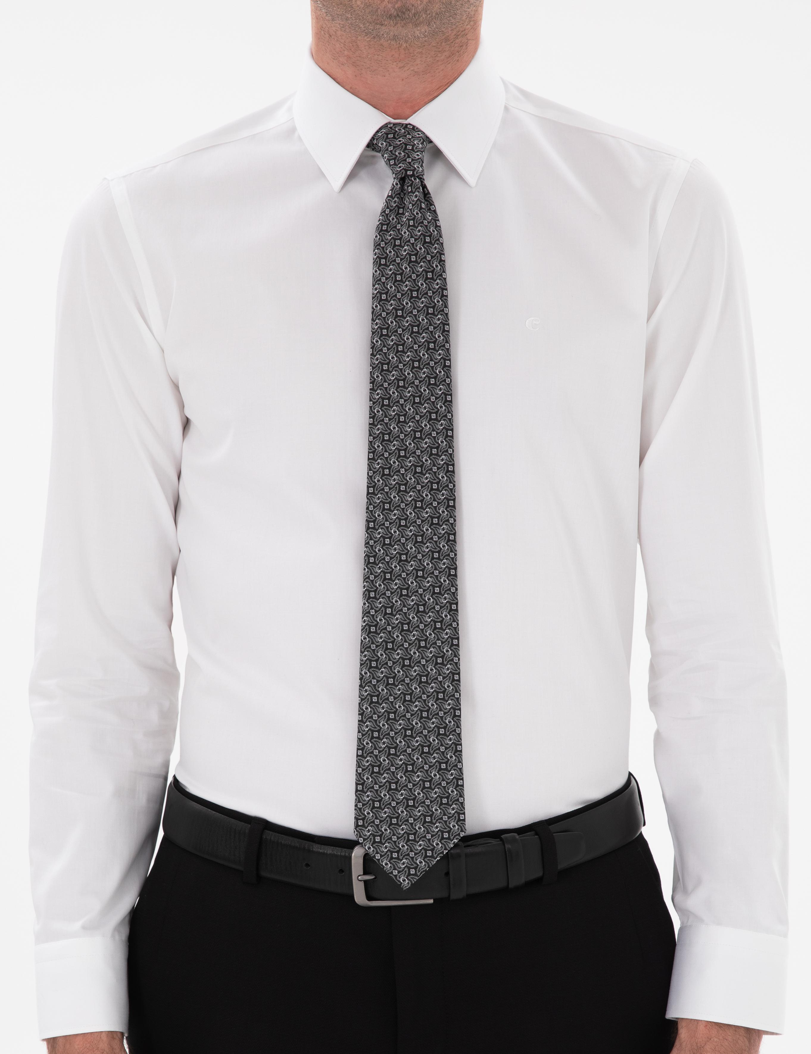 Beyaz Slim Fit Klasik Yaka Basic Gömlek - 50304037004