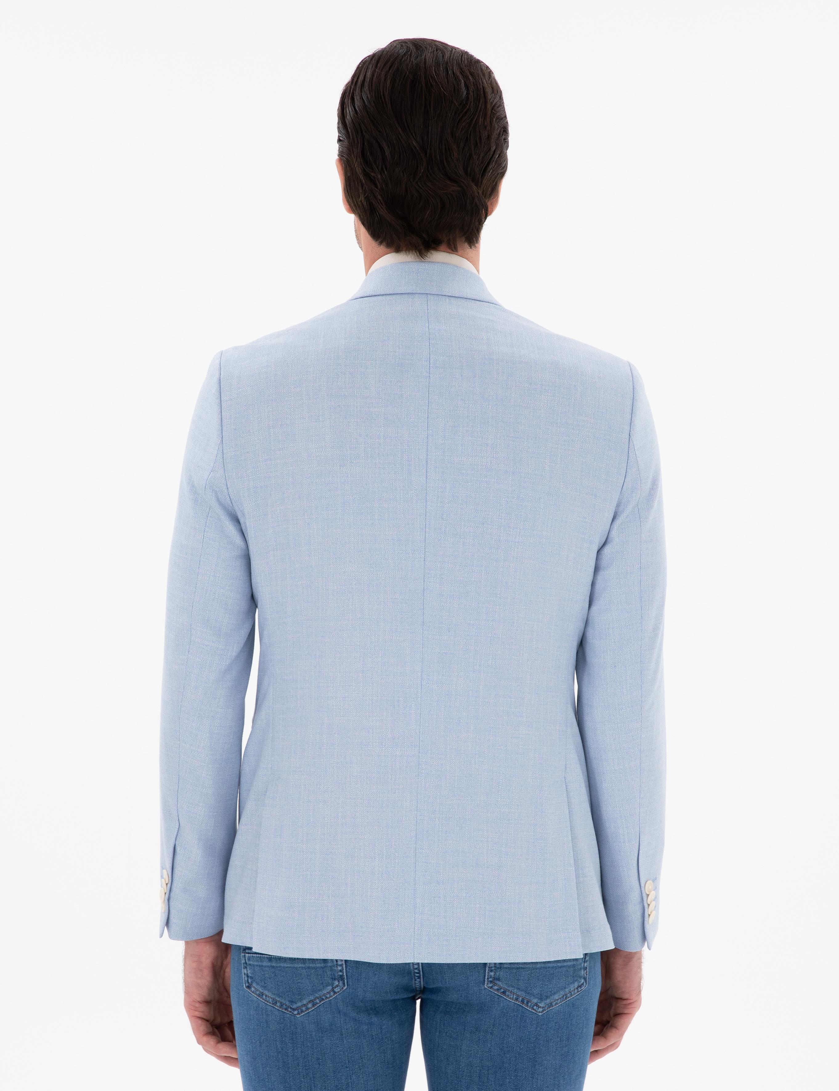 Açık Mavi Slim Fit Spor Ceket - 50306795008