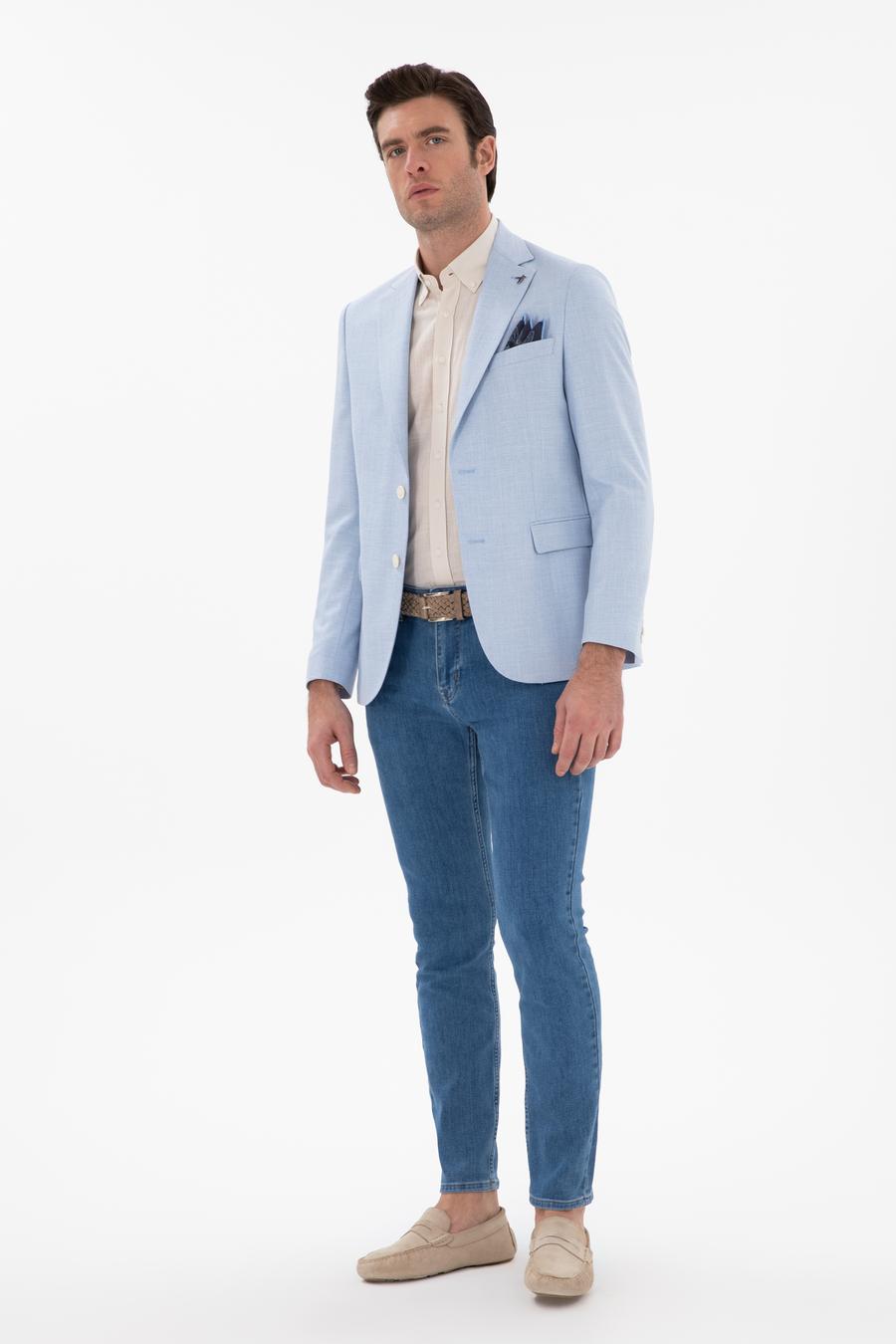 Açık Mavi Slim Fit Spor Ceket - 50306795008