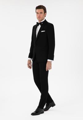 Siyah Slim Fit Şal Yaka Smokin Damatlık