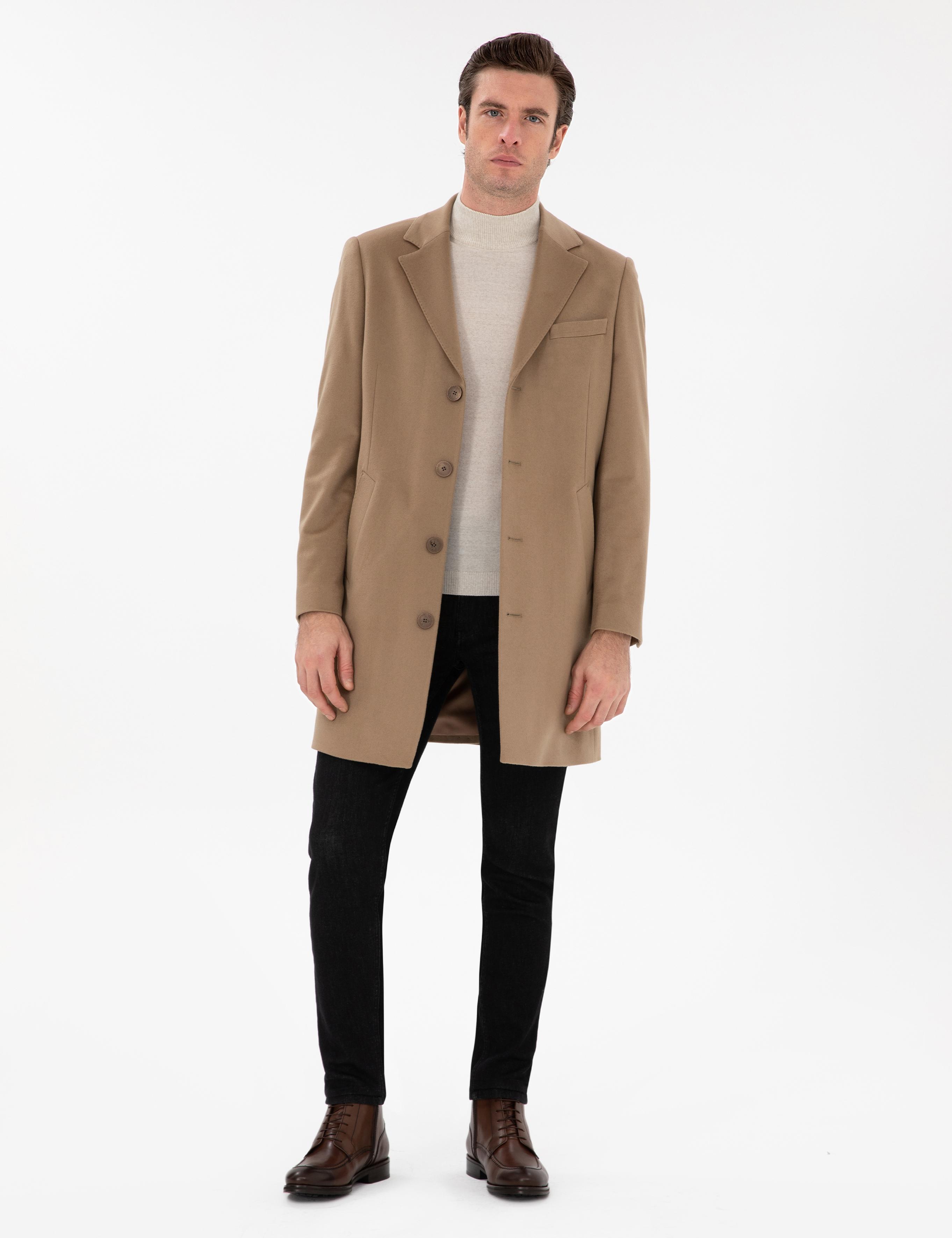 Camel Slim Fit Palto - 50293726013