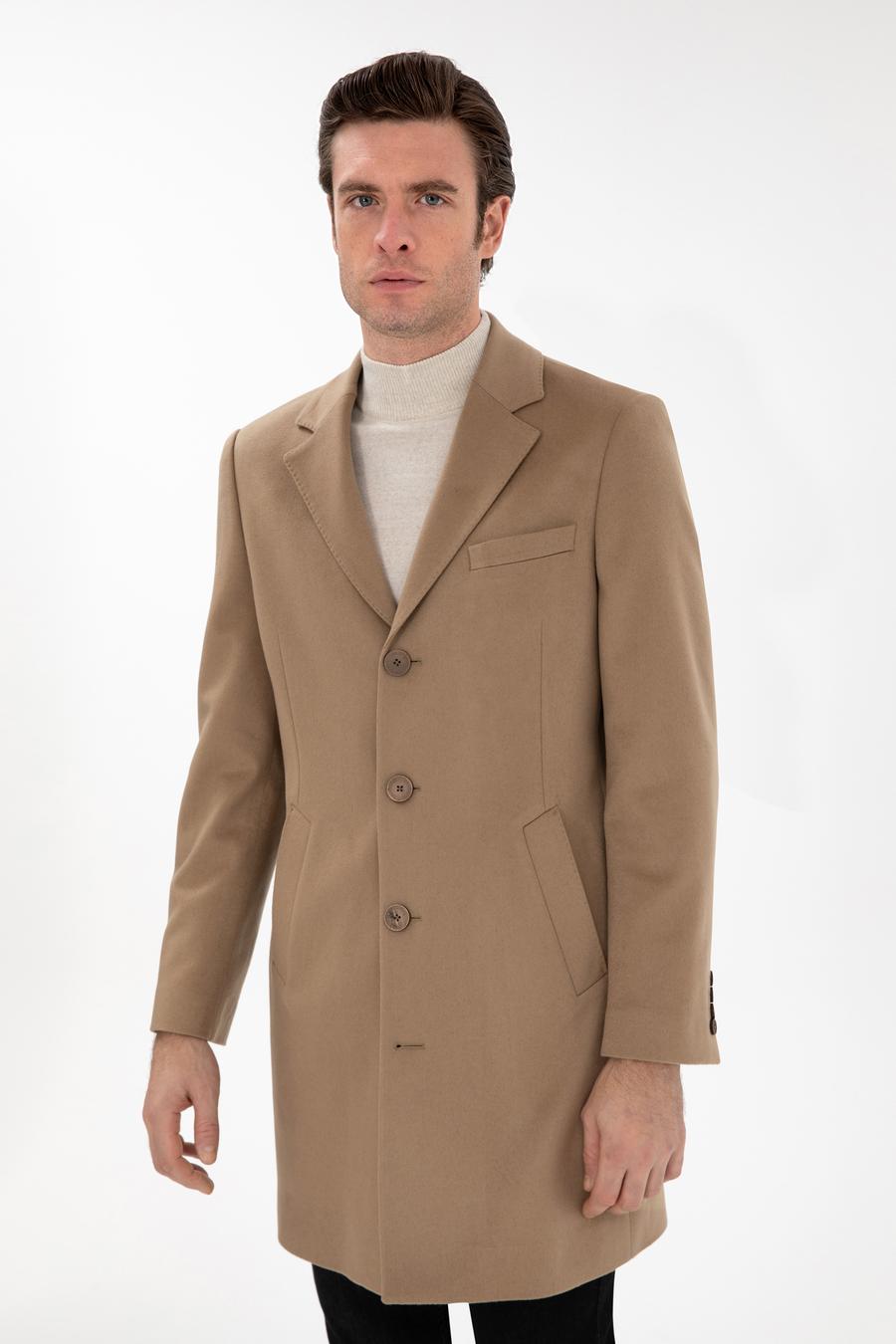 Camel Slim Fit Palto - 50293726013
