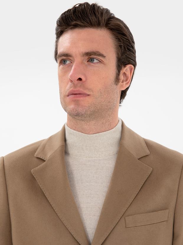 Camel Slim Fit Palto