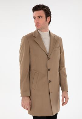 Camel Slim Fit Palto