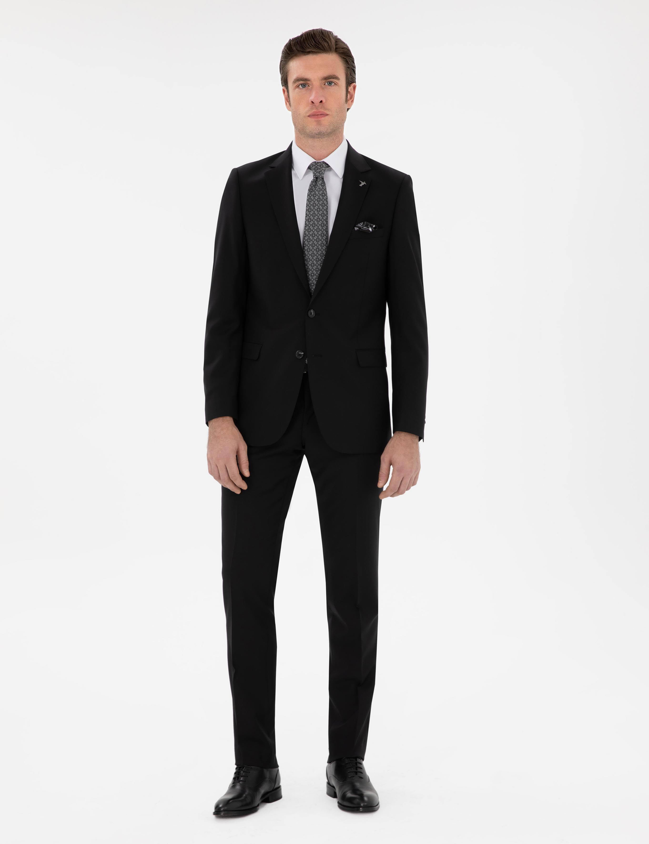 Siyah Slim Fit Ceket - 50292529052