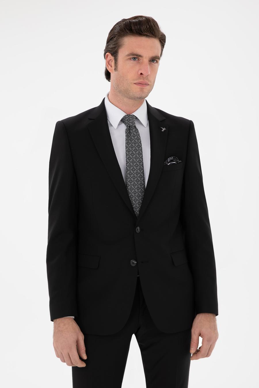 Siyah Slim Fit Ceket - 50292529052