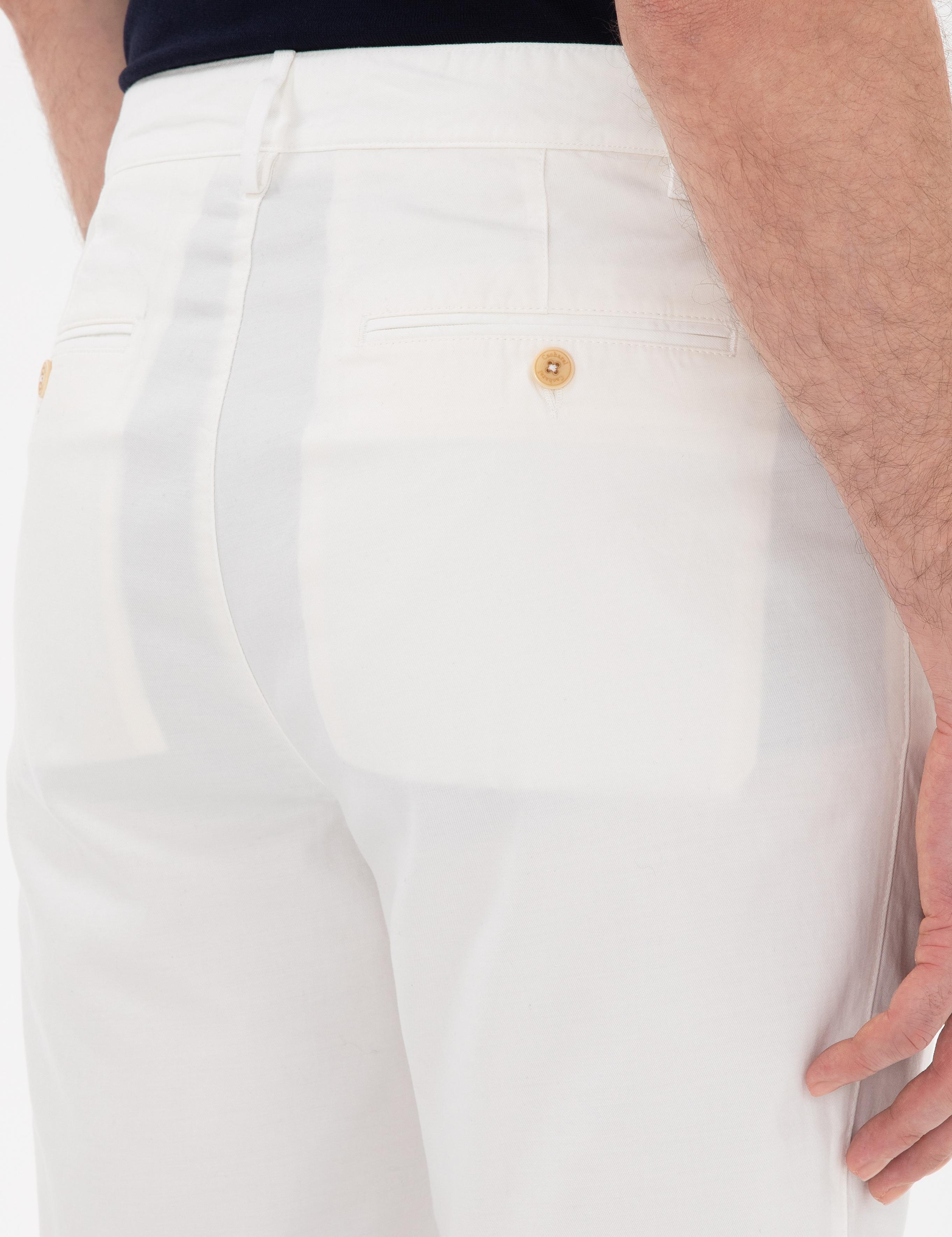 Ekru Regular Fit Pamuk Karışımlı Pileli Bermuda Şort - 50301610006