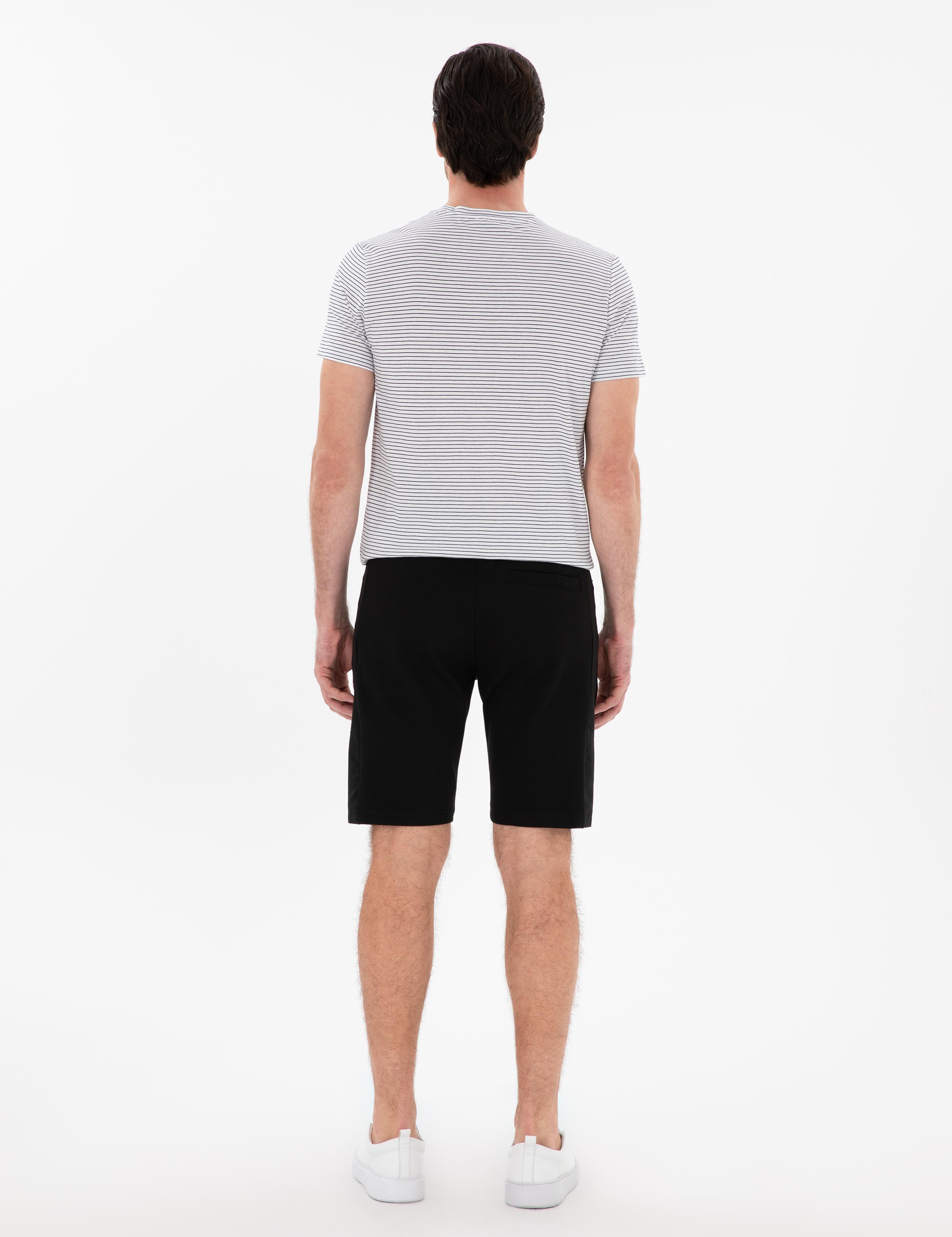 Siyah Slim Fit Günlük Şort - 50300988021