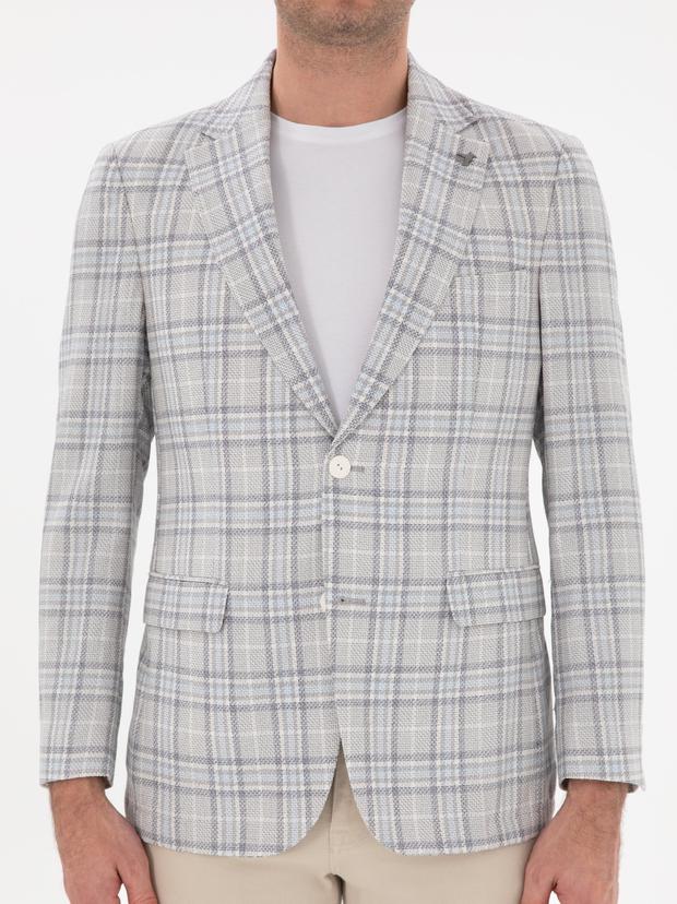 Beyaz Slim Fit Ceket