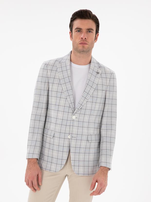Beyaz Slim Fit Ceket