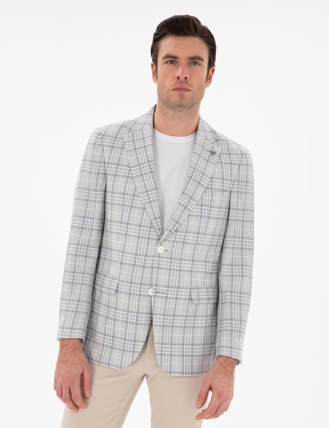 Beyaz Slim Fit Ceket