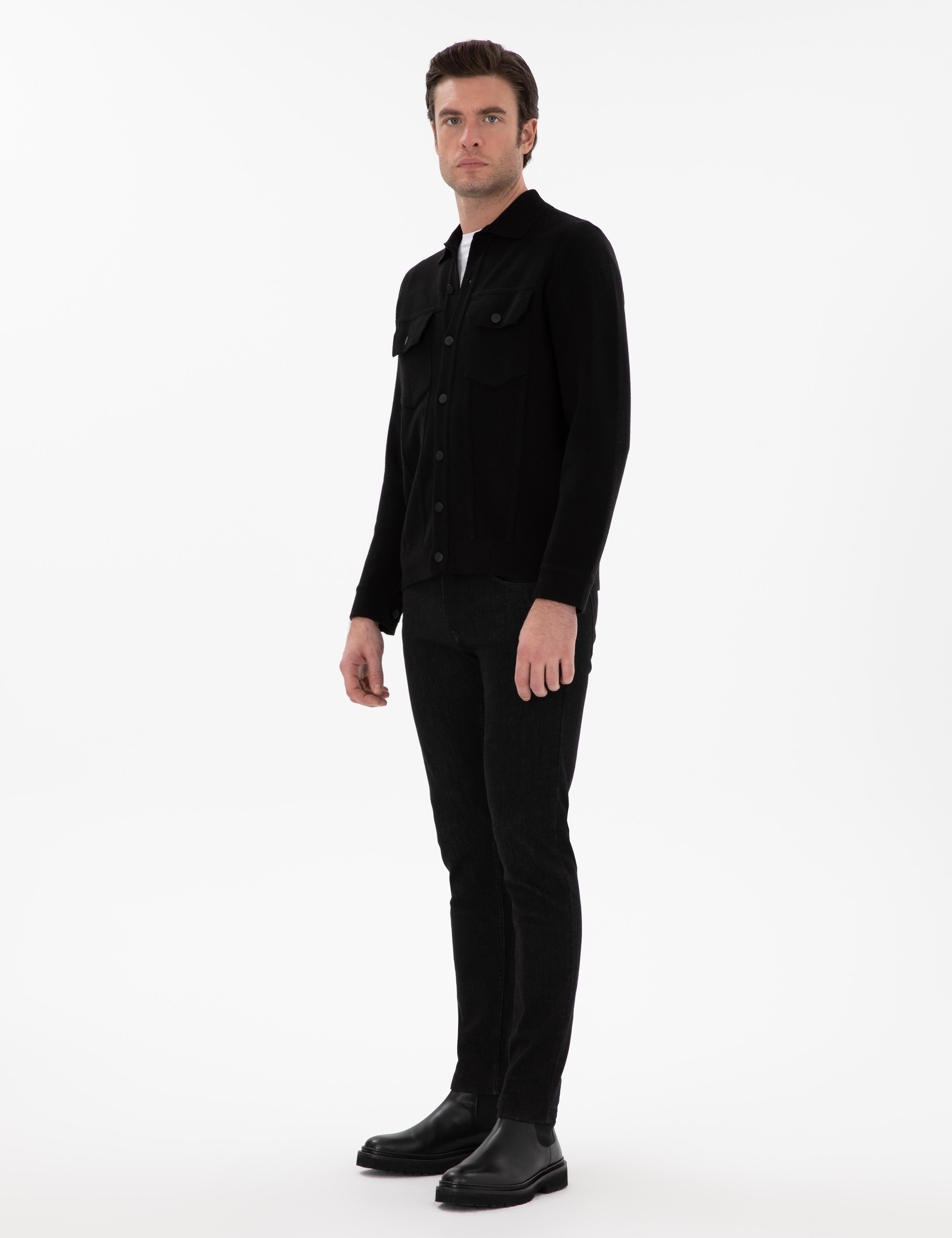 Siyah Regular Fit Triko Hırka - 50291621001
