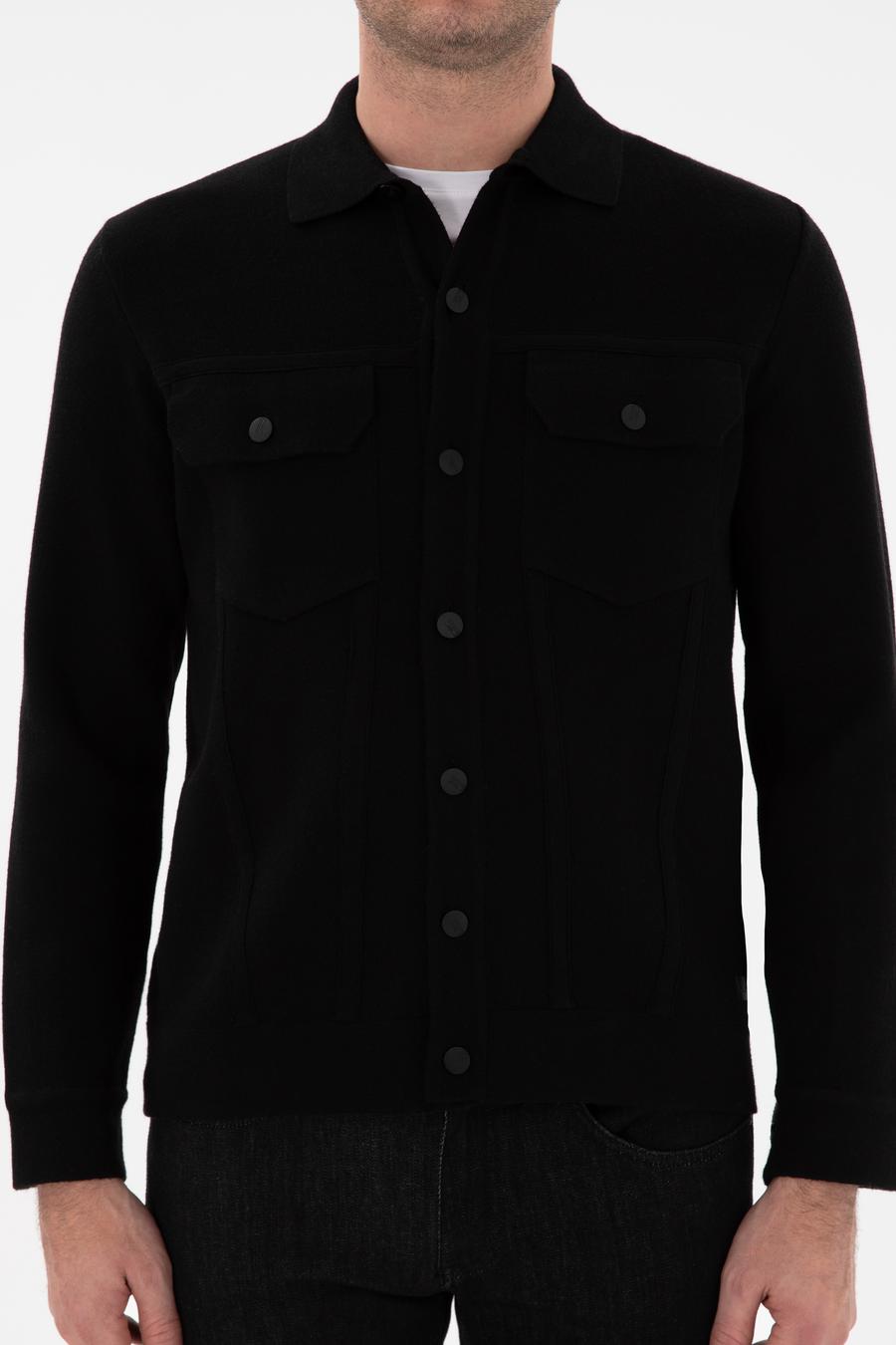 Siyah Regular Fit Triko Hırka - 50291621001