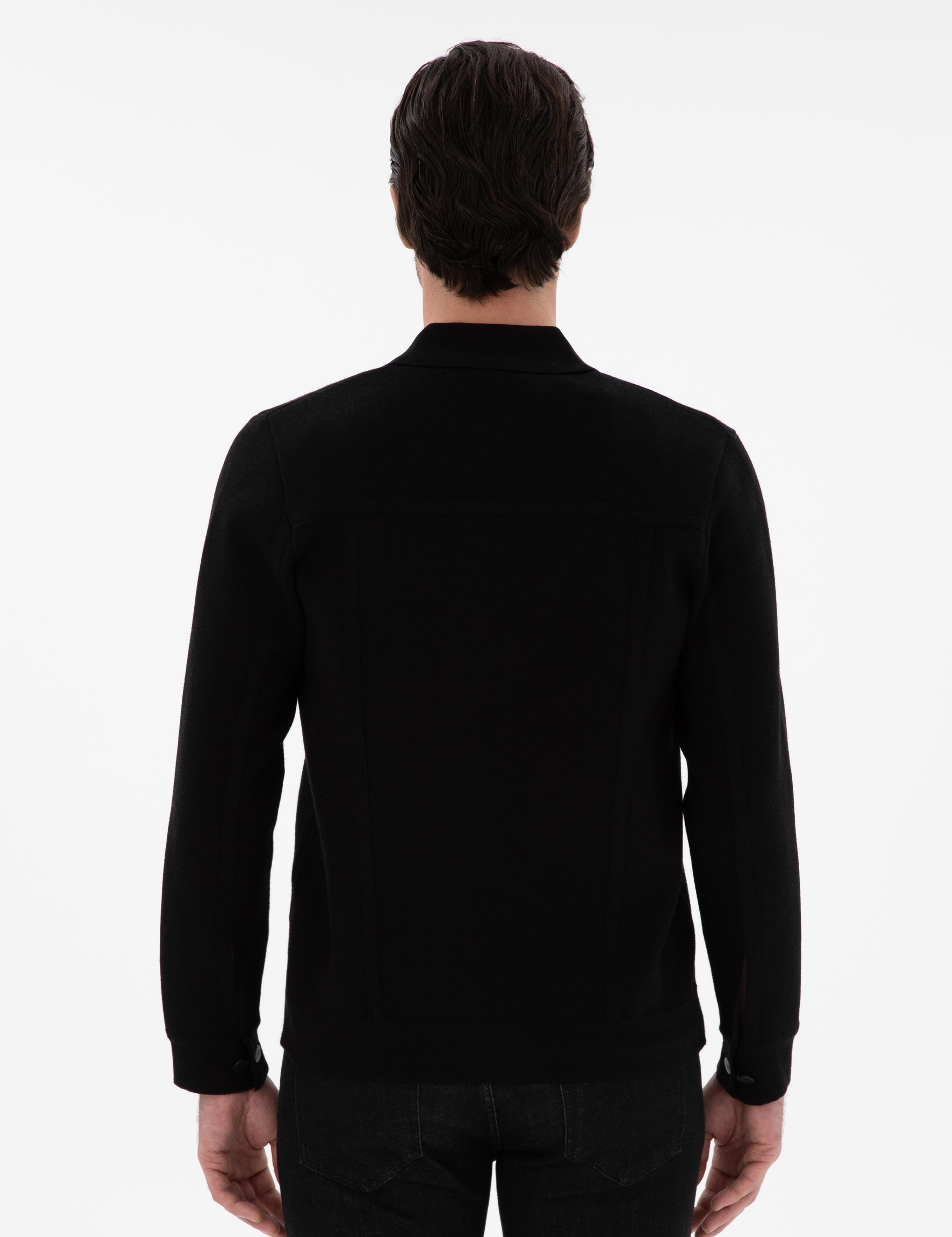Siyah Regular Fit Triko Hırka - 50291621001