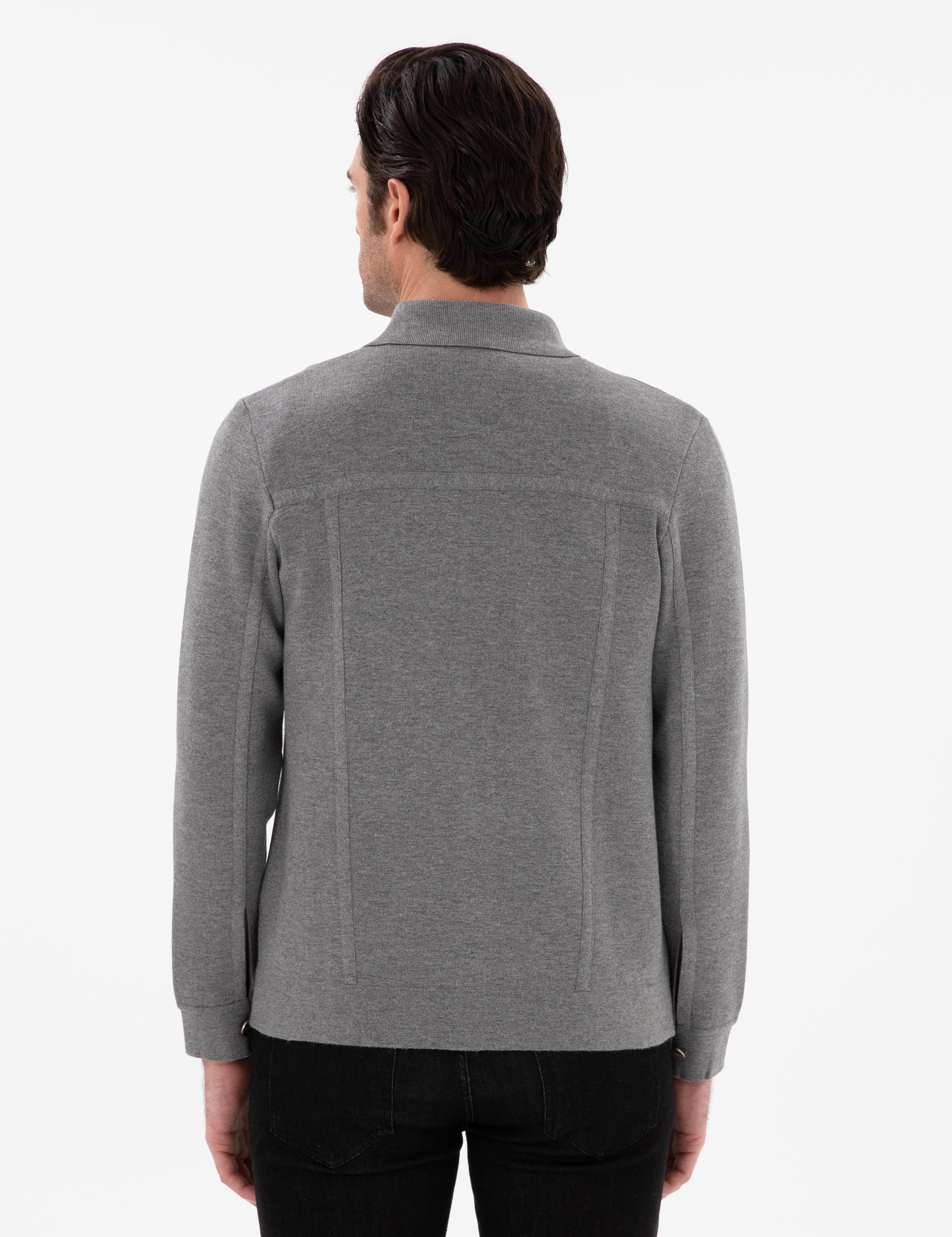 Gri Regular Fit Triko Hırka - 50291621020
