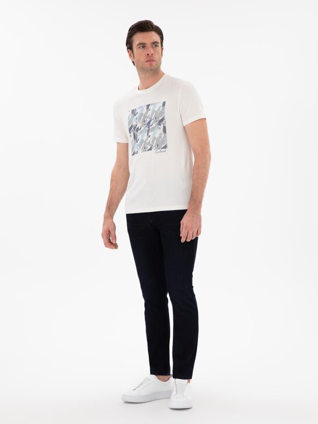 Lacivert Slim Fit Pamuk Karışımlı Jean Pantolon