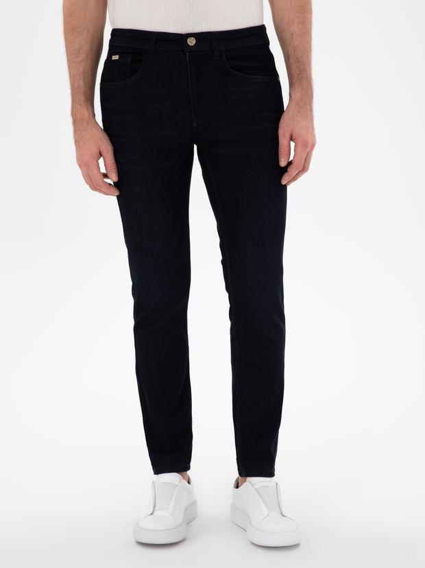 Lacivert Slim Fit Pamuk Karışımlı Jean Pantolon