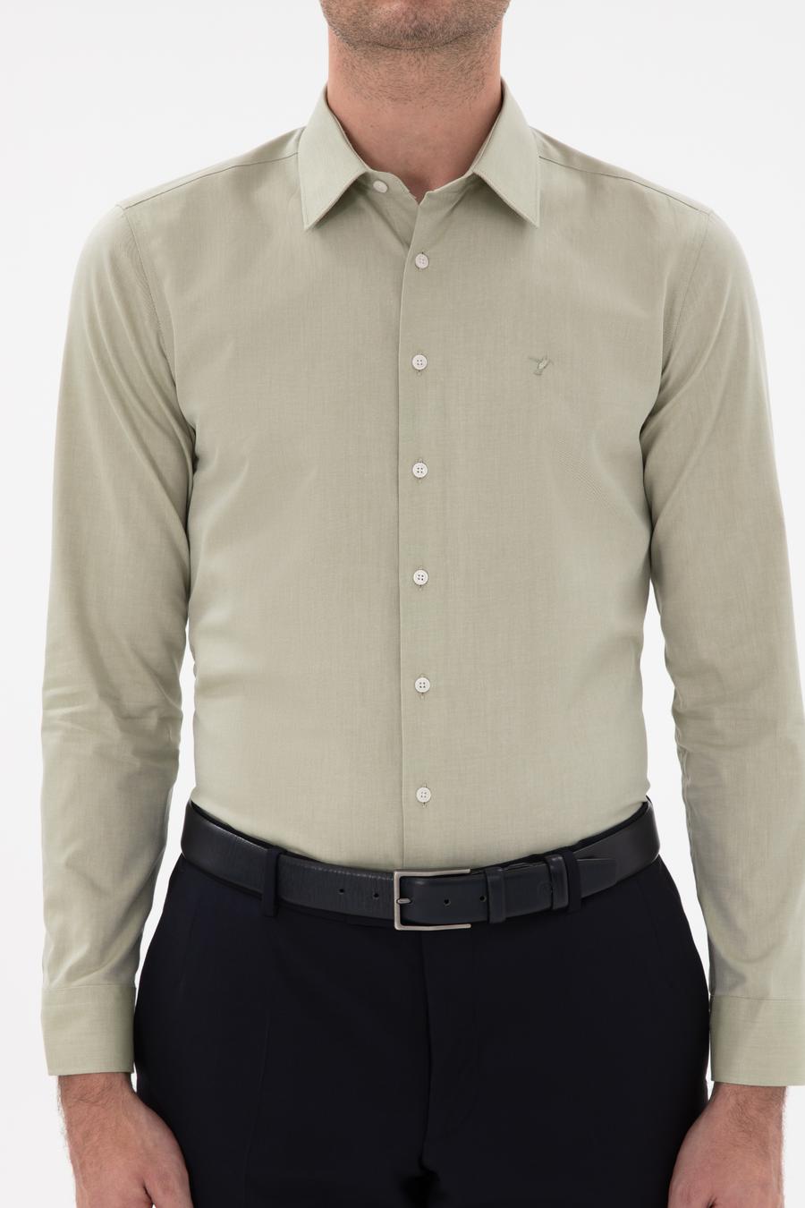 Haki Slim Fit Pamuklu Oxford Gömlek - 50304497190