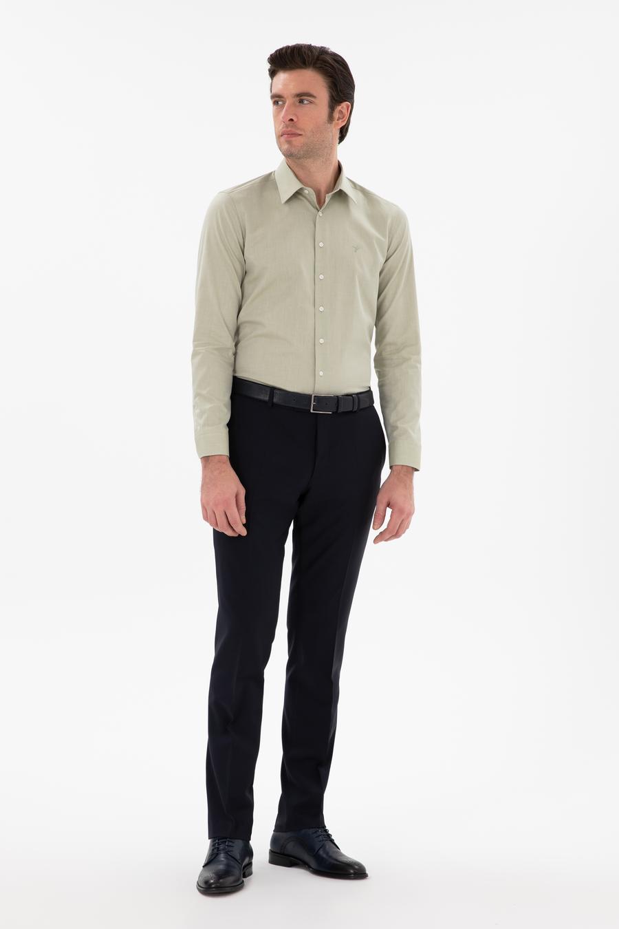 Haki Slim Fit Pamuklu Oxford Gömlek - 50304497190