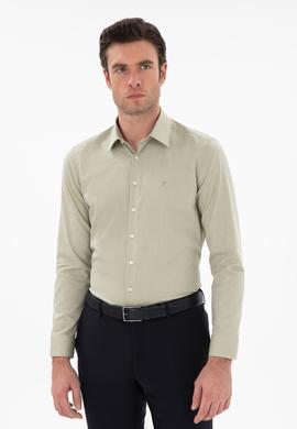 Haki Slim Fit Pamuklu Oxford Gömlek