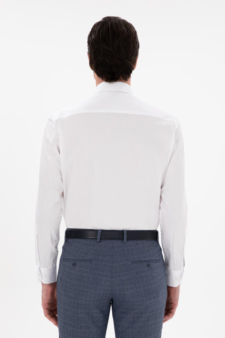 Beyaz Slim Fit Pamuklu Klasik Yaka Basic Gömlek - 50311078005