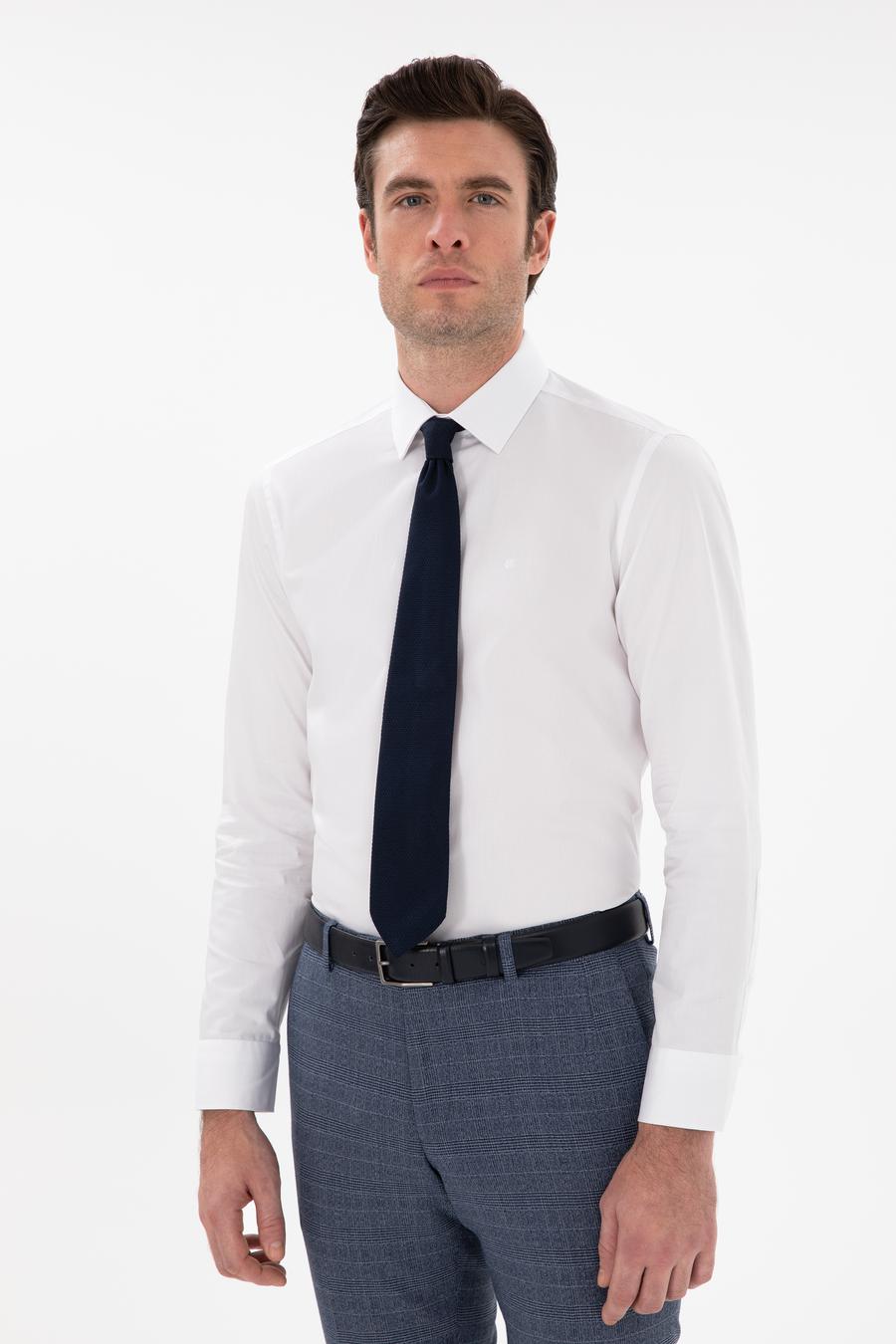 Beyaz Slim Fit Pamuklu Klasik Yaka Basic Gömlek - 50311078005