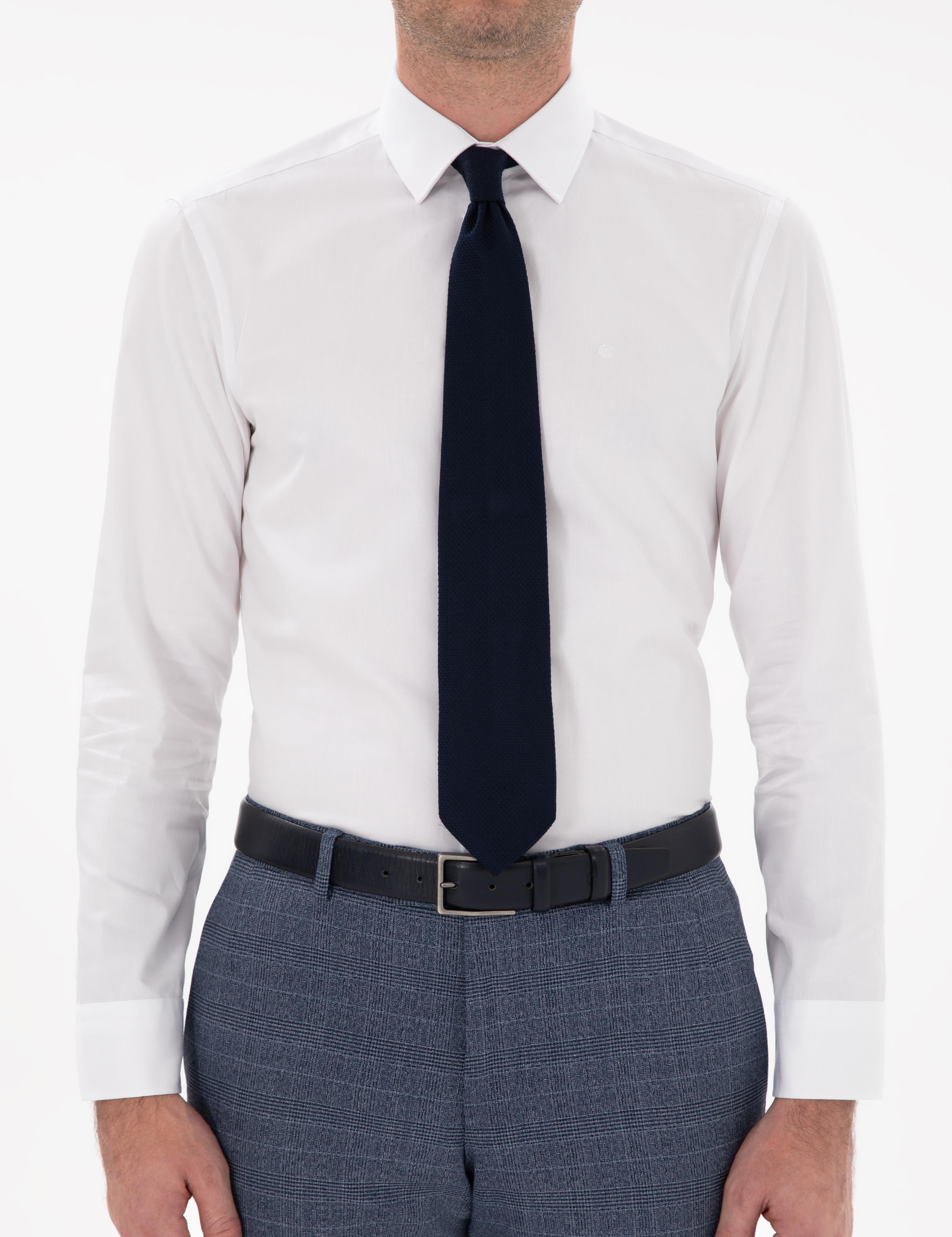 Beyaz Slim Fit Pamuklu Klasik Yaka Basic Gömlek - 50311078005