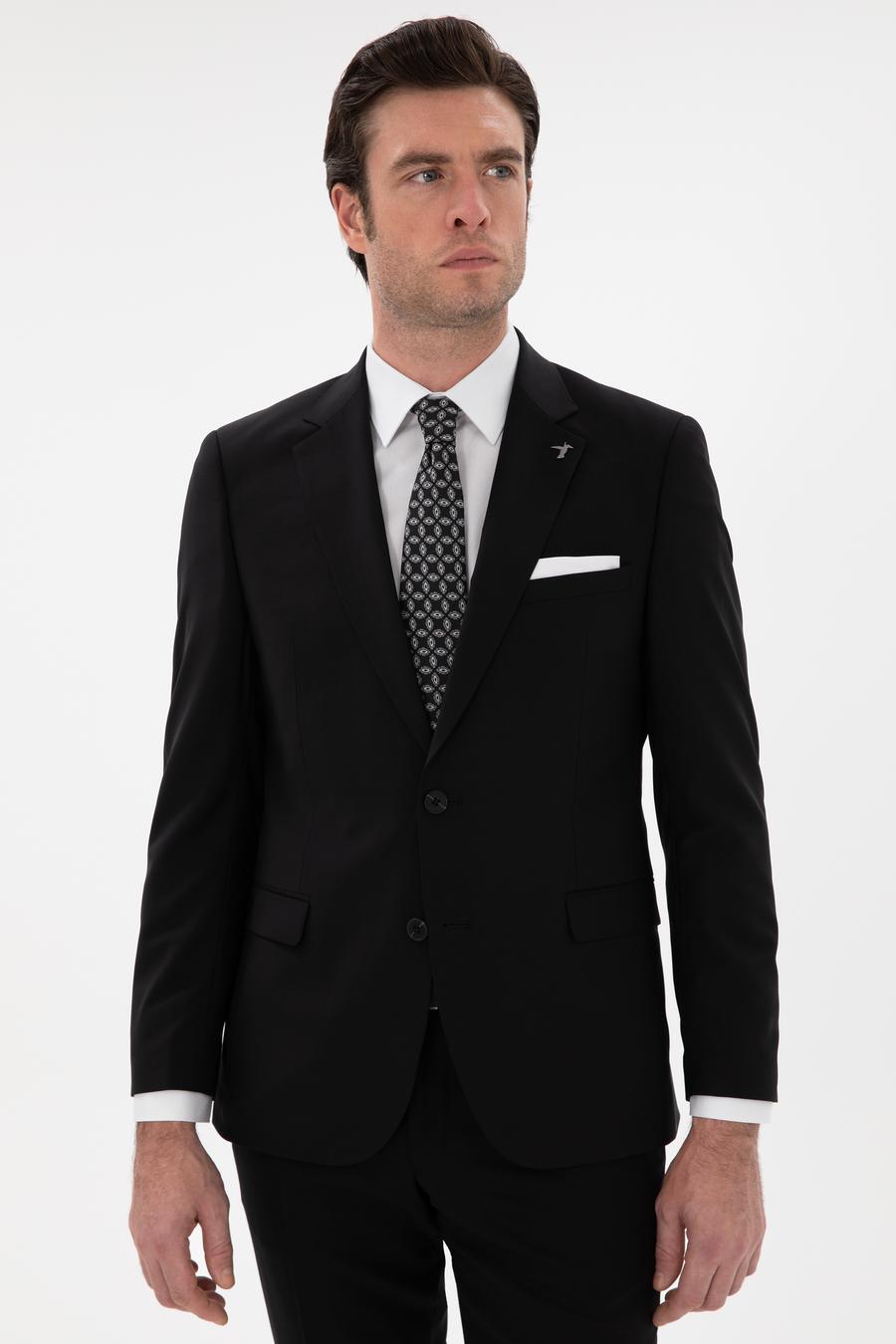 Siyah Slim Fit Ceket - 50284763044