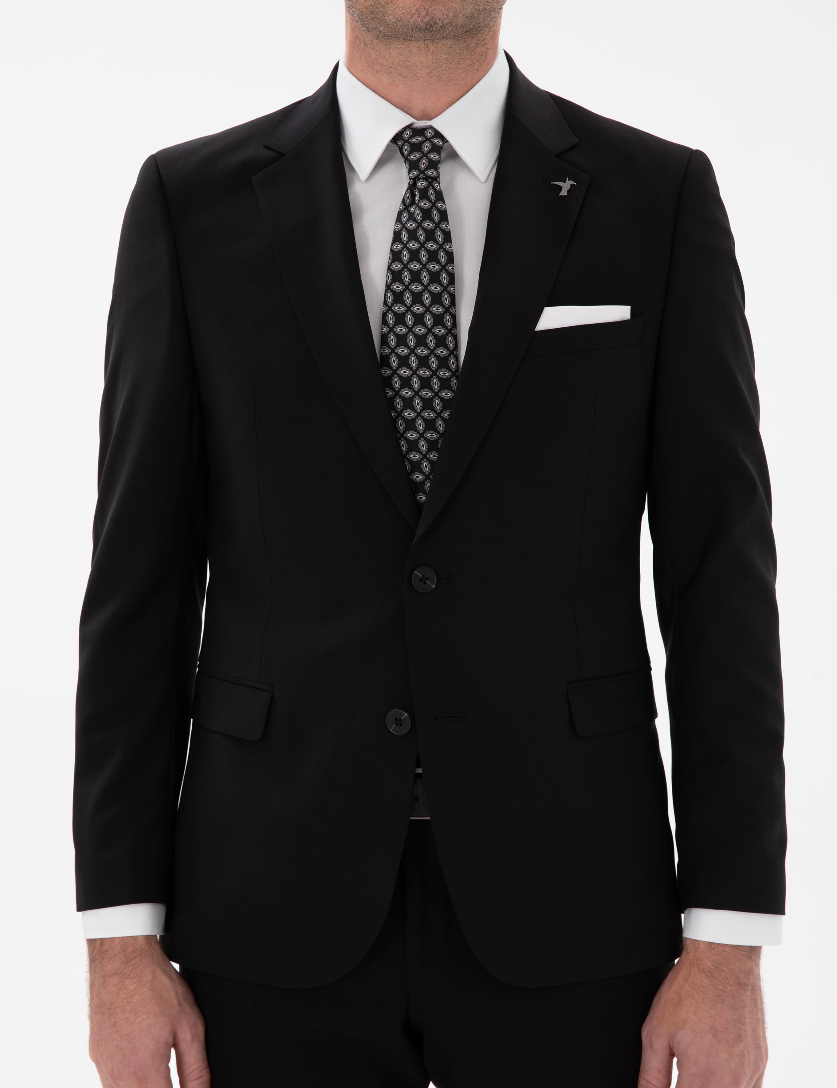 Siyah Slim Fit Ceket - 50284763044
