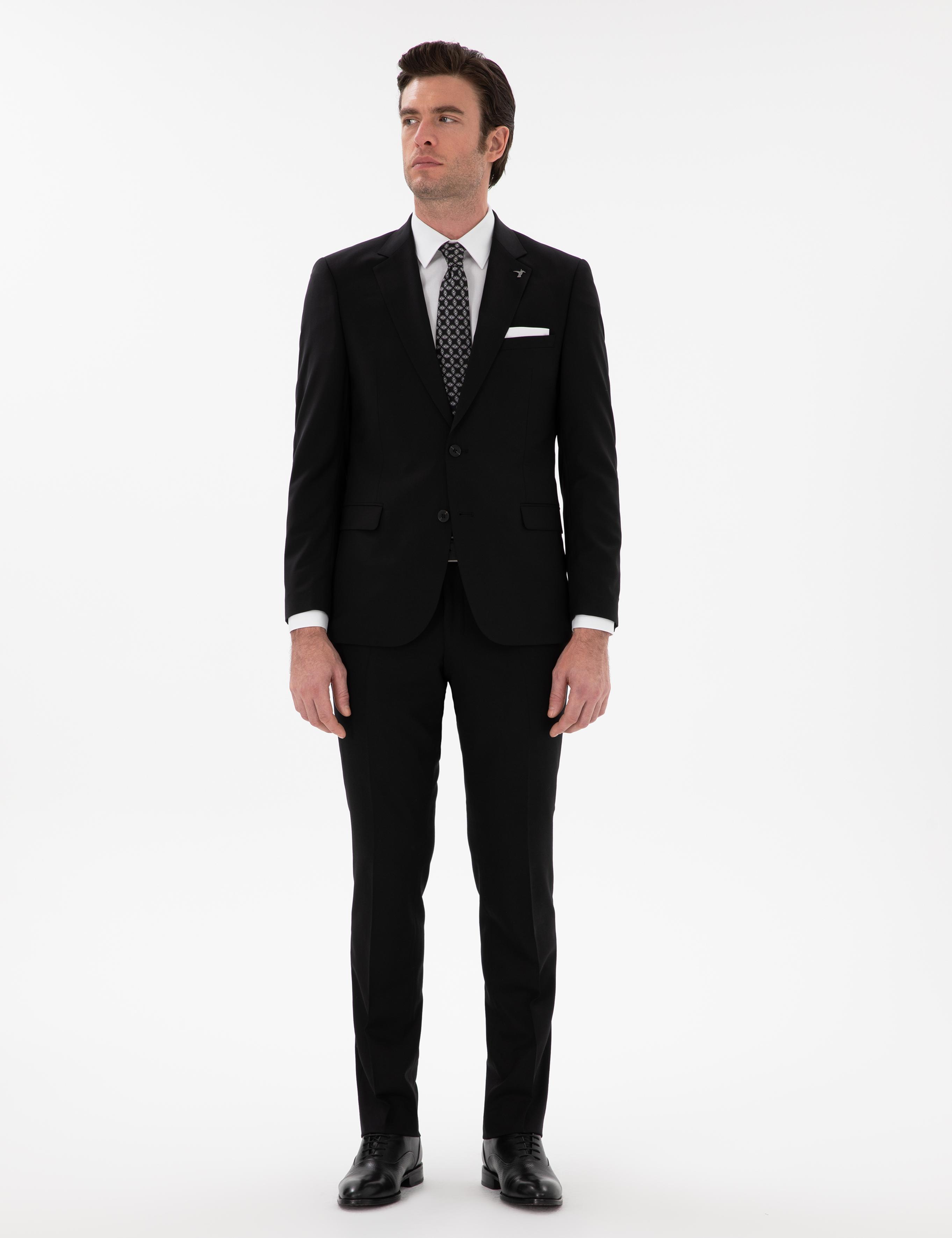 Siyah Slim Fit Ceket - 50284763044