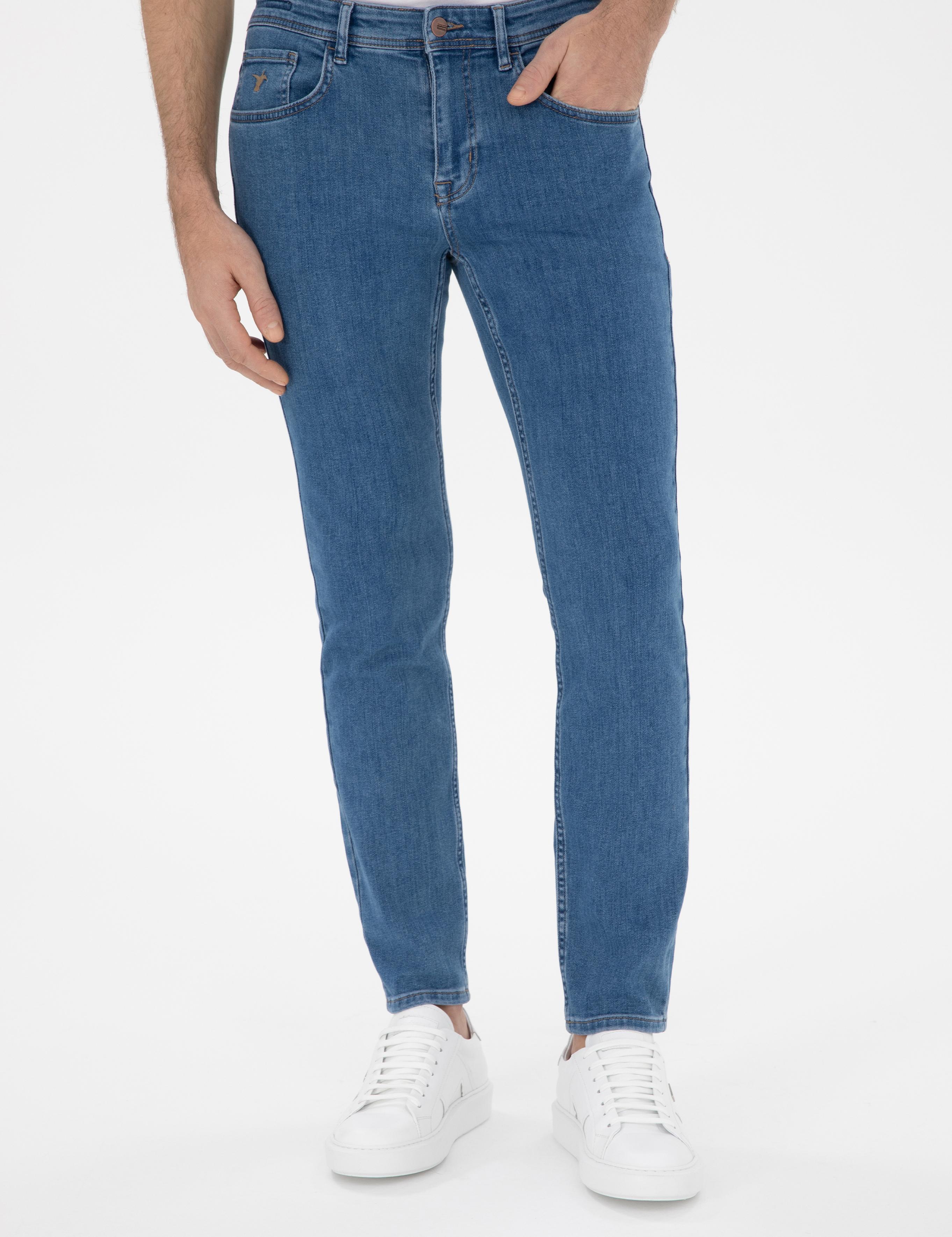 Açık Mavi Slim Fit Pamuklu Esnek Jean Pantolon - 50309084097