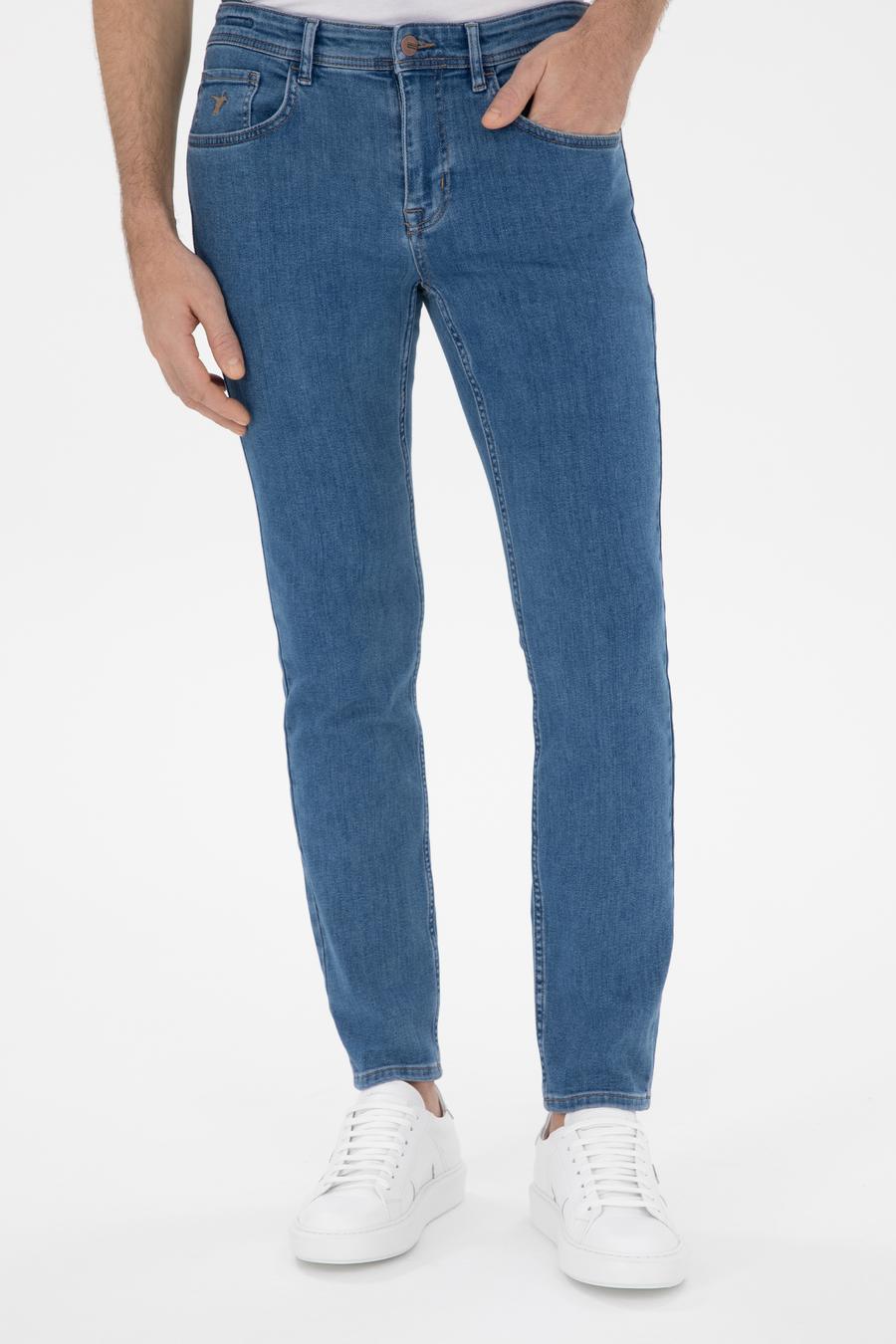 Açık Mavi Slim Fit Pamuklu Esnek Jean Pantolon - 50309084097