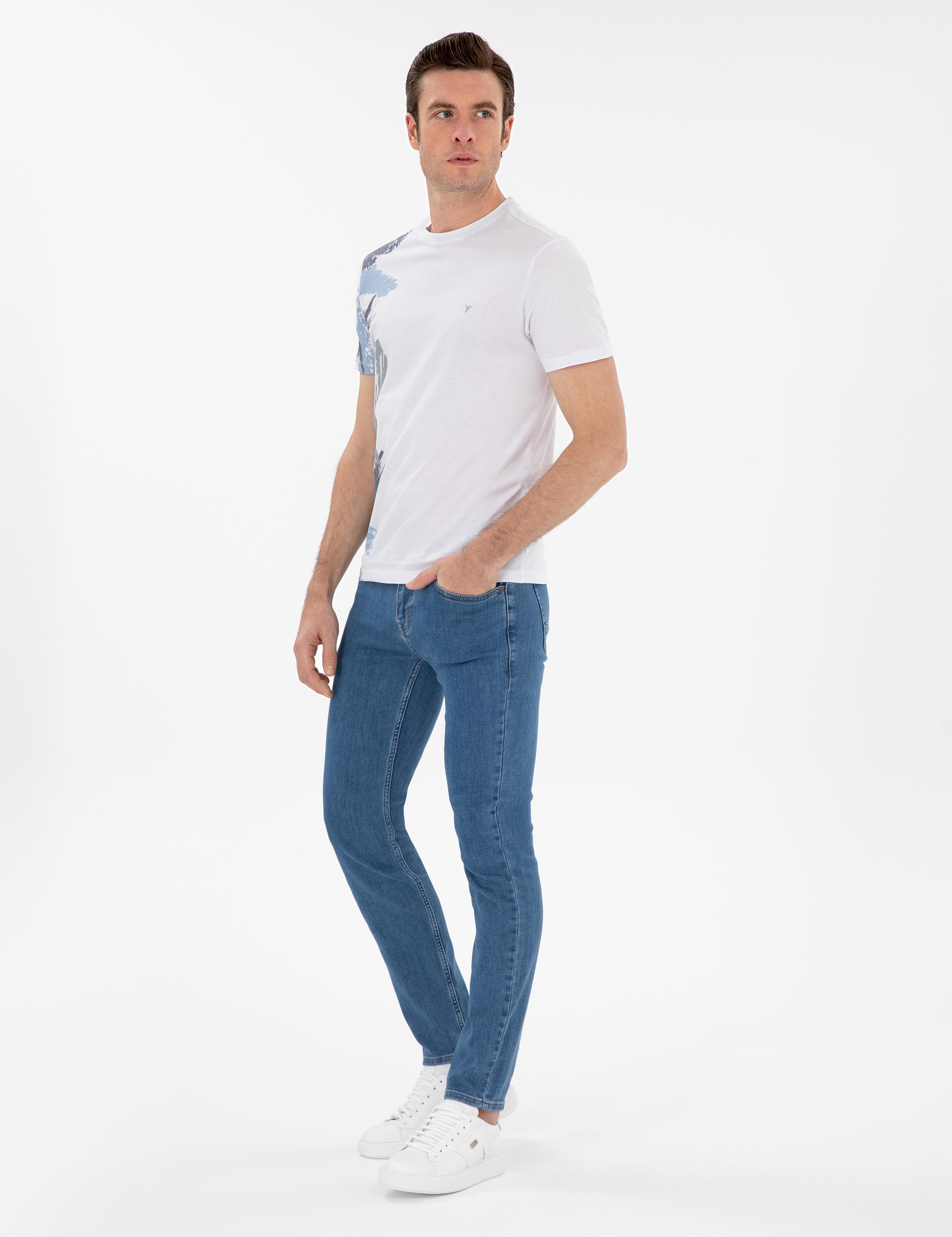 Açık Mavi Slim Fit Pamuklu Esnek Jean Pantolon - 50309084097