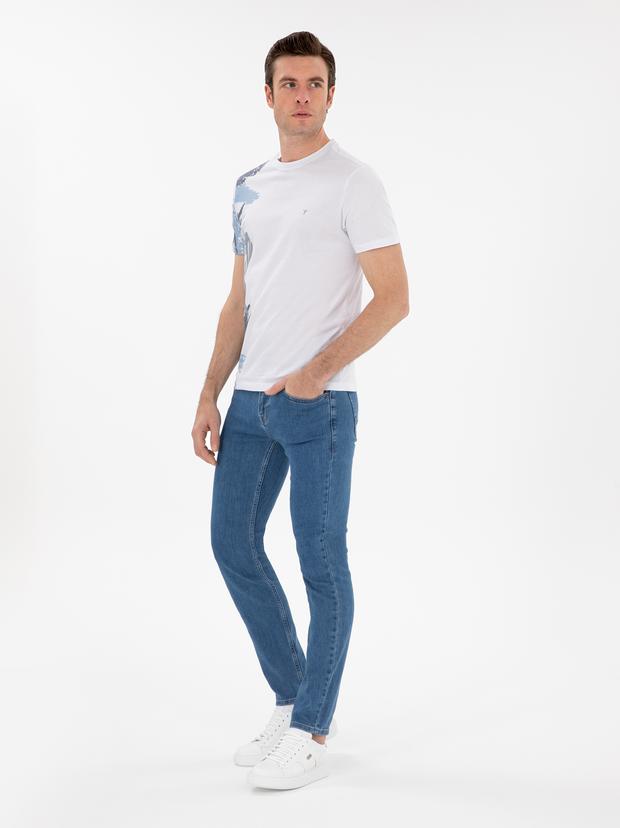 Açık Mavi Slim Fit Pamuklu Esnek Jean Pantolon