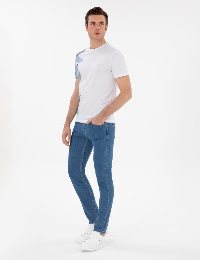 Açık Mavi Slim Fit Pamuklu Esnek Jean Pantolon