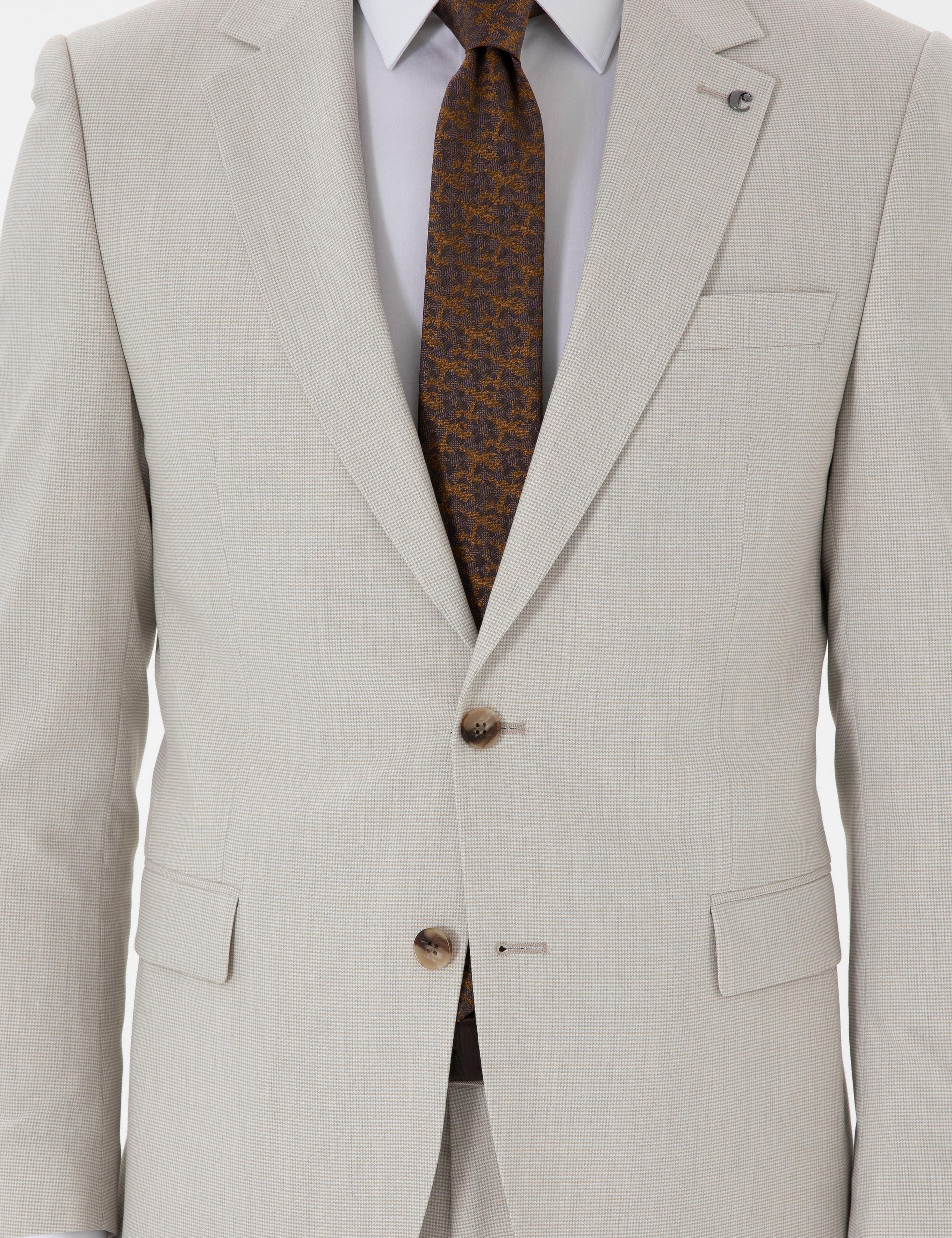 Bej Slim Fit Kazayağı Takım Elbise - 50306813041
