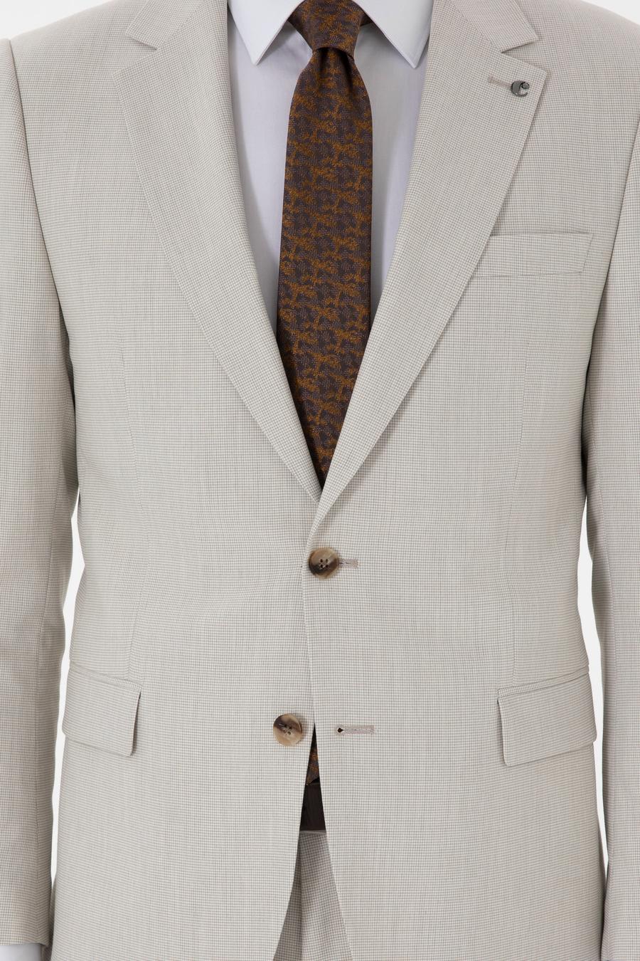 Bej Slim Fit Kazayağı Takım Elbise - 50306813041