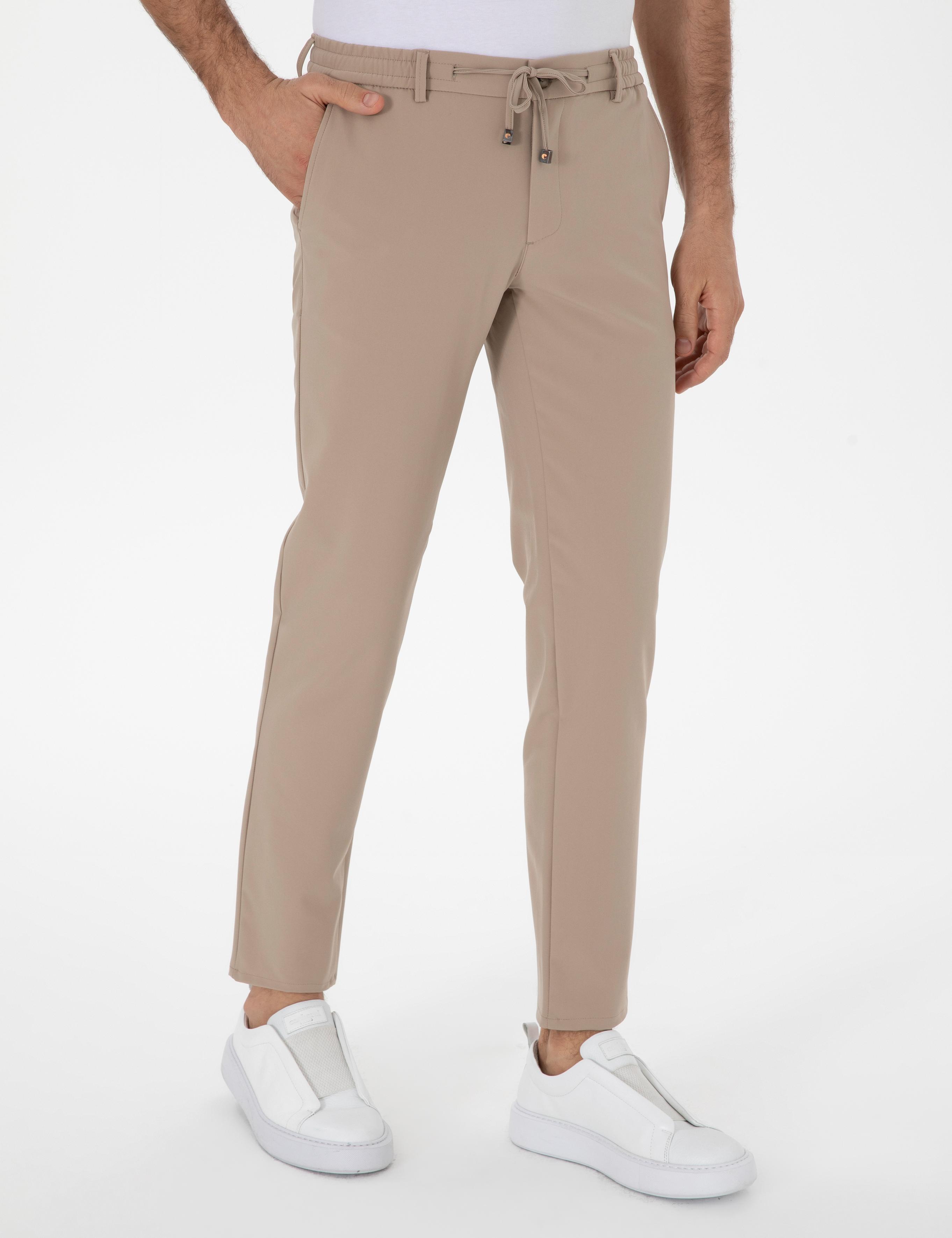 Vizon Slim Fit Beli Bağcıklı Esnek Klasik Pantolon - 50310507069