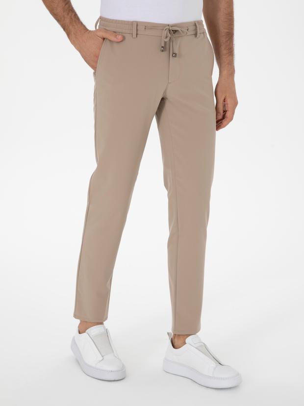 Vizon Slim Fit Beli Bağcıklı Esnek Klasik Pantolon