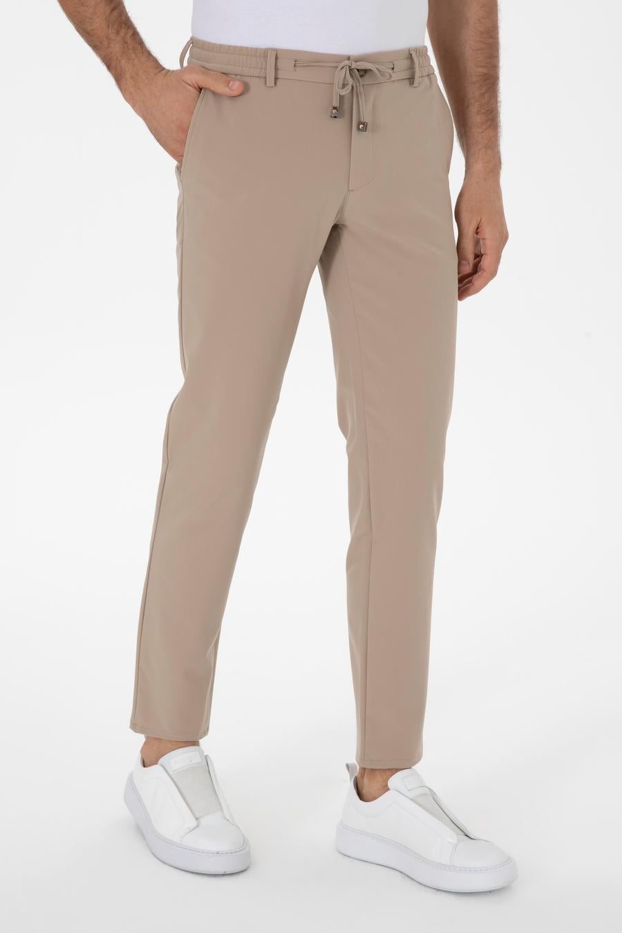 Vizon Slim Fit Beli Bağcıklı Esnek Klasik Pantolon - 50310507069