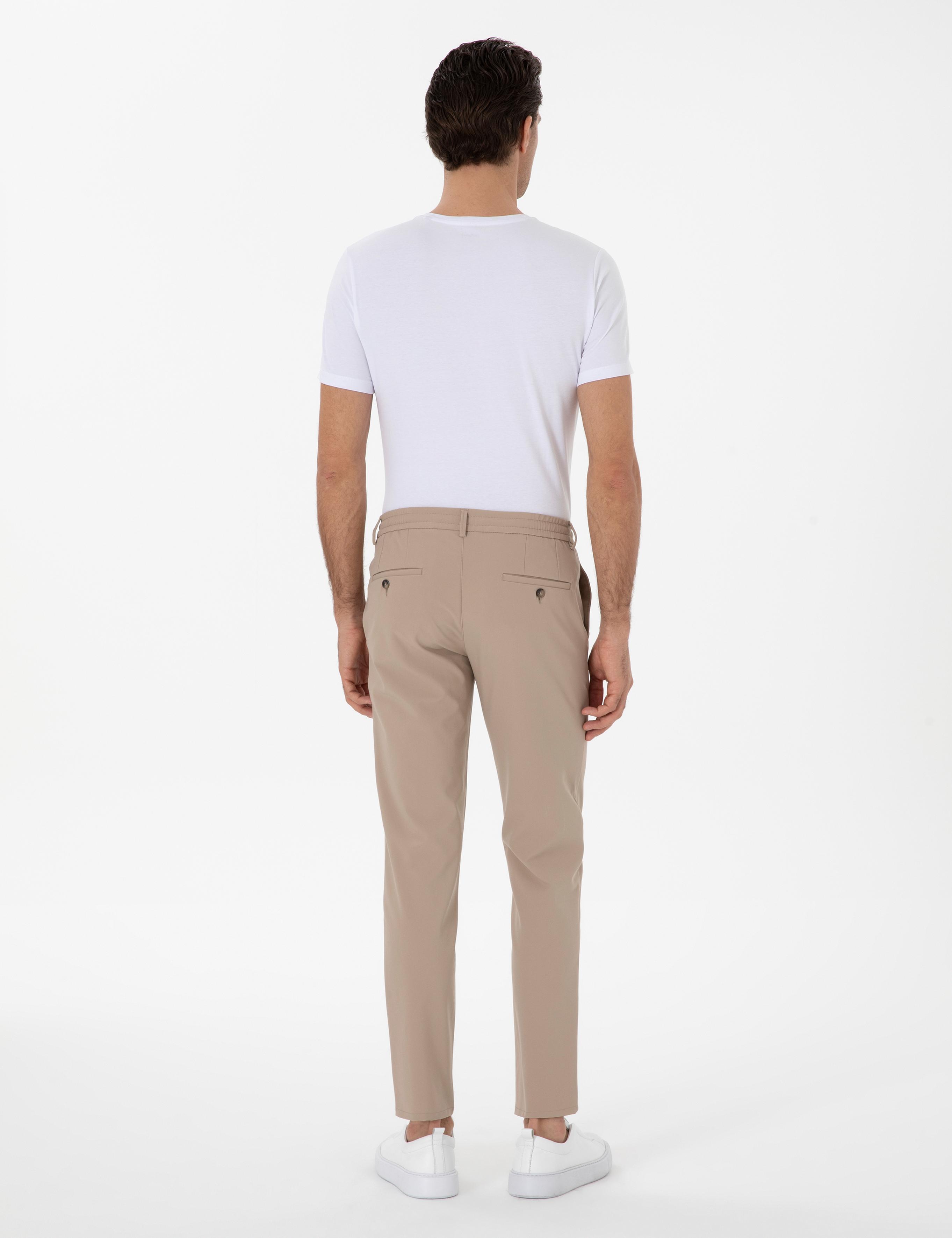 Vizon Slim Fit Beli Bağcıklı Esnek Klasik Pantolon - 50310507069