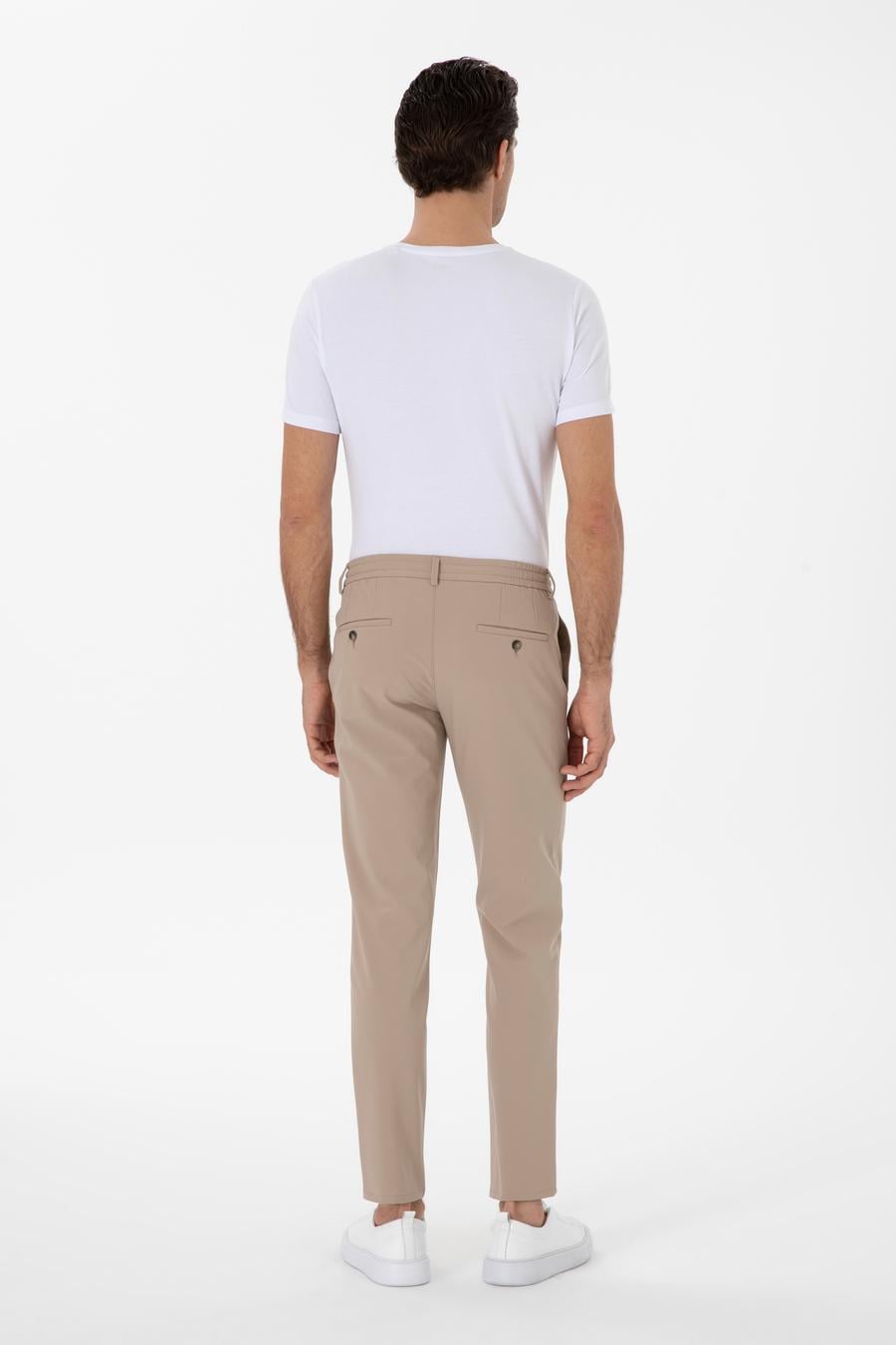 Vizon Slim Fit Beli Bağcıklı Esnek Klasik Pantolon - 50310507069