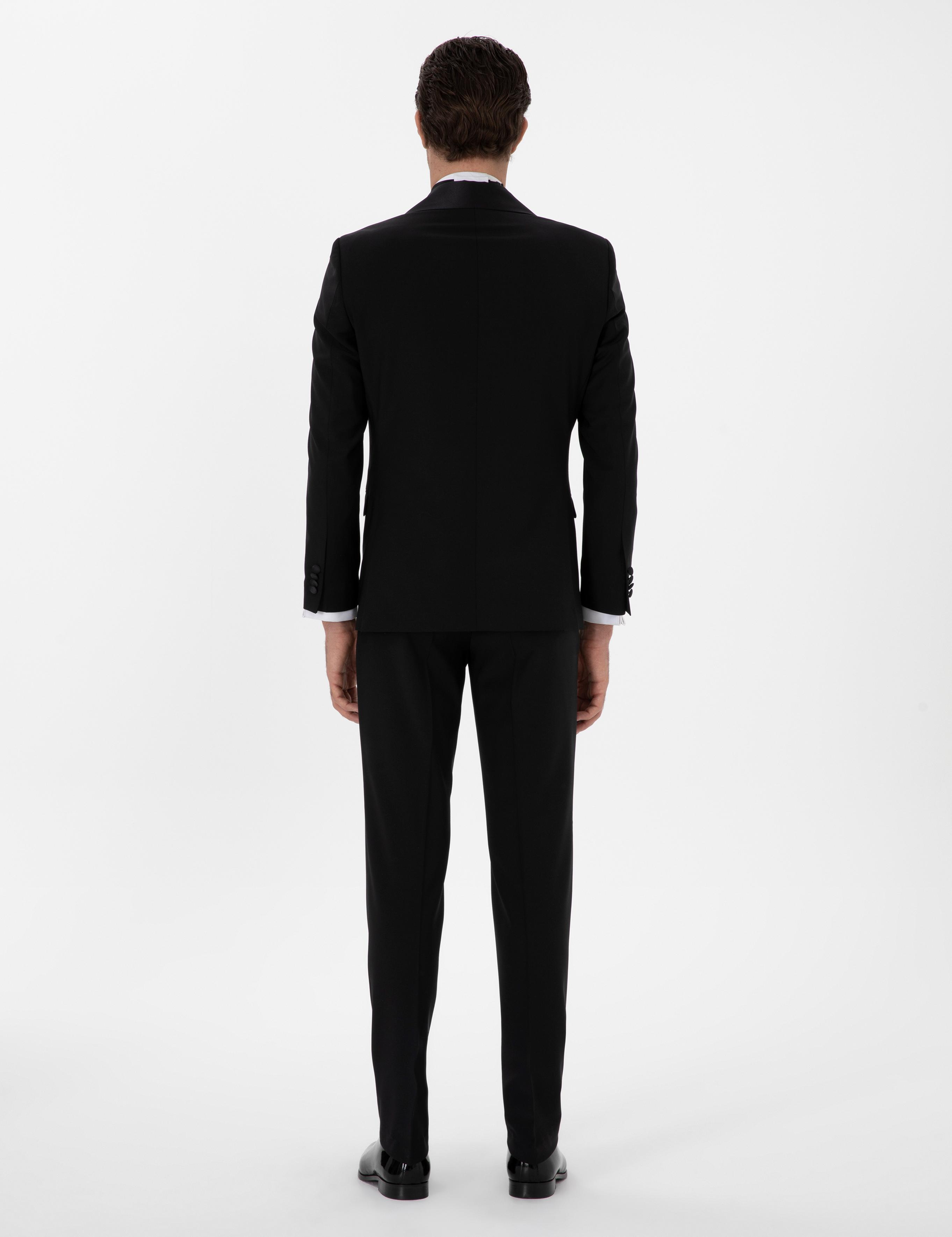 Siyah Slim Fit Yün Karışımlı Smokin Dmatlık - 50304109011