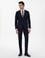 Lacivert Slim Fit Düz Yün Takım Elbise