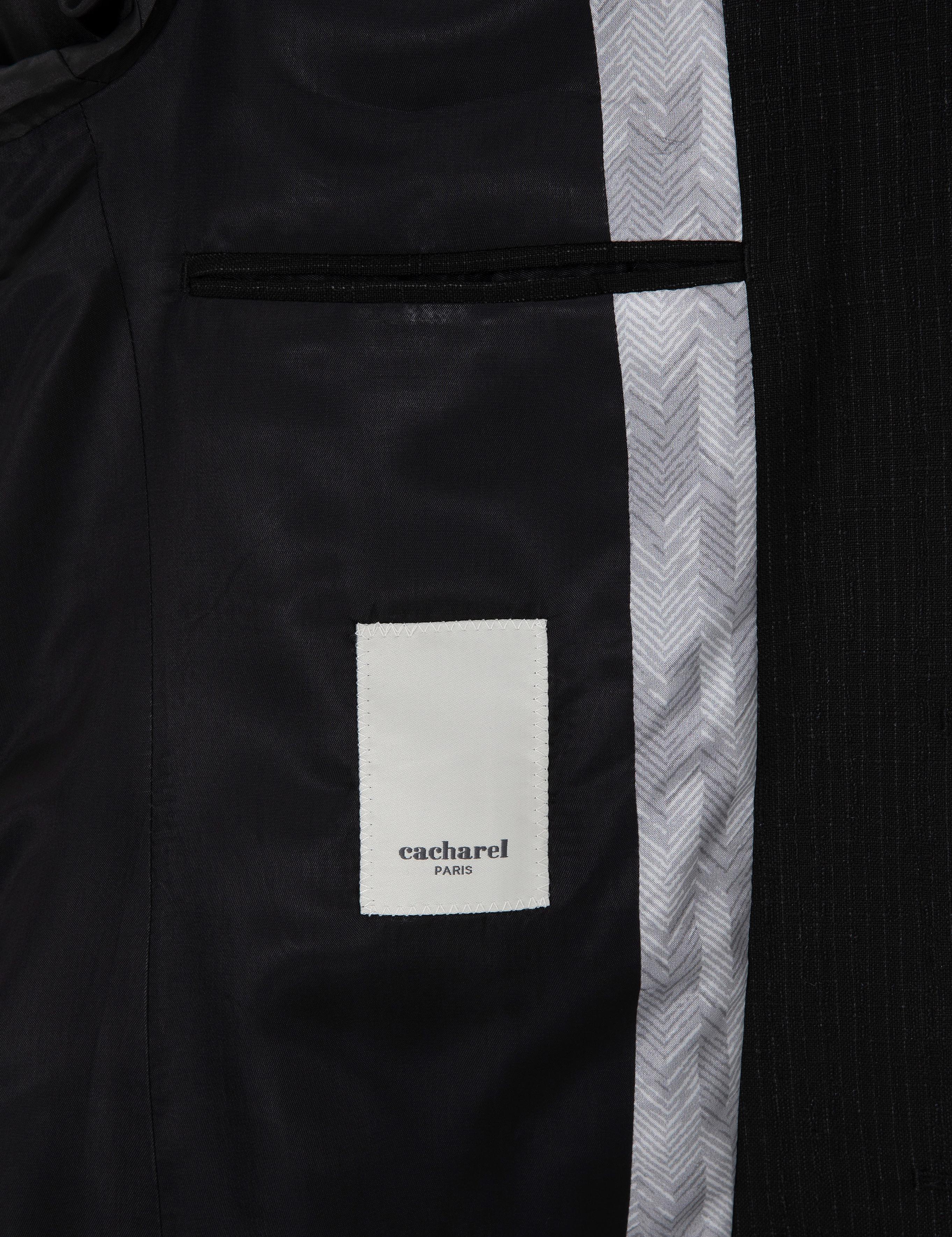 Siyah Slim Fit Keten Karışımlı Takım Elbise - 50306955005